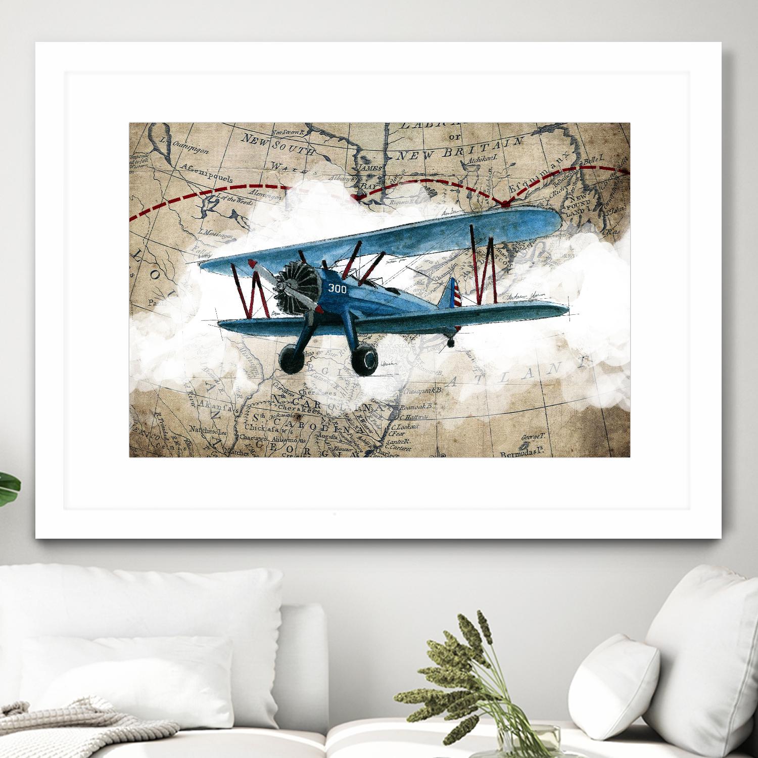 Biplane 1 by GraphINC Studio on GIANT ART - multicolor vintage