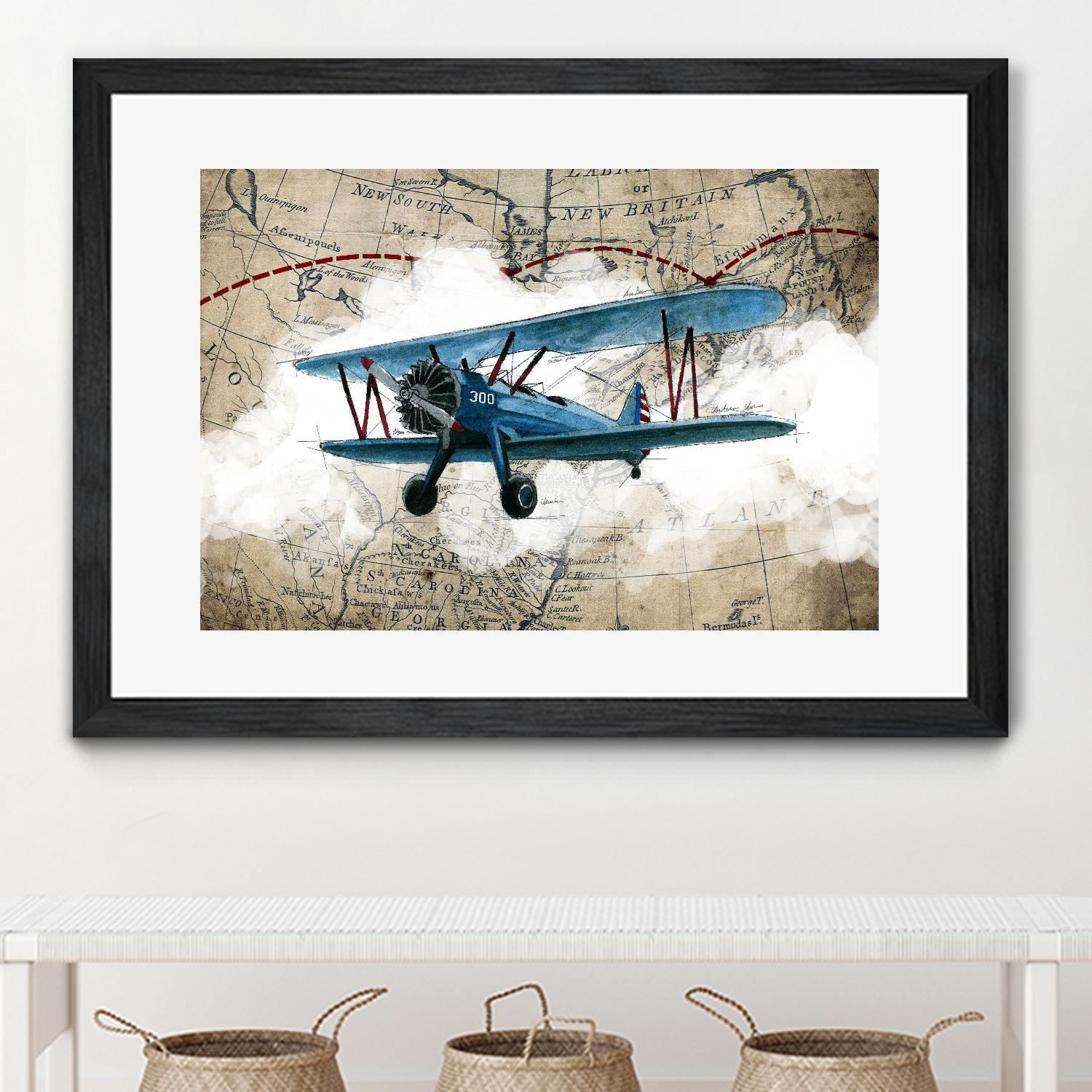 Biplane 1 by GraphINC Studio on GIANT ART - multicolor vintage