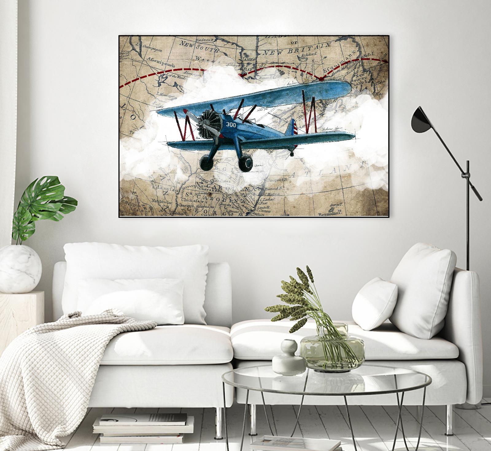 Biplane 1 by GraphINC Studio on GIANT ART - multicolor vintage