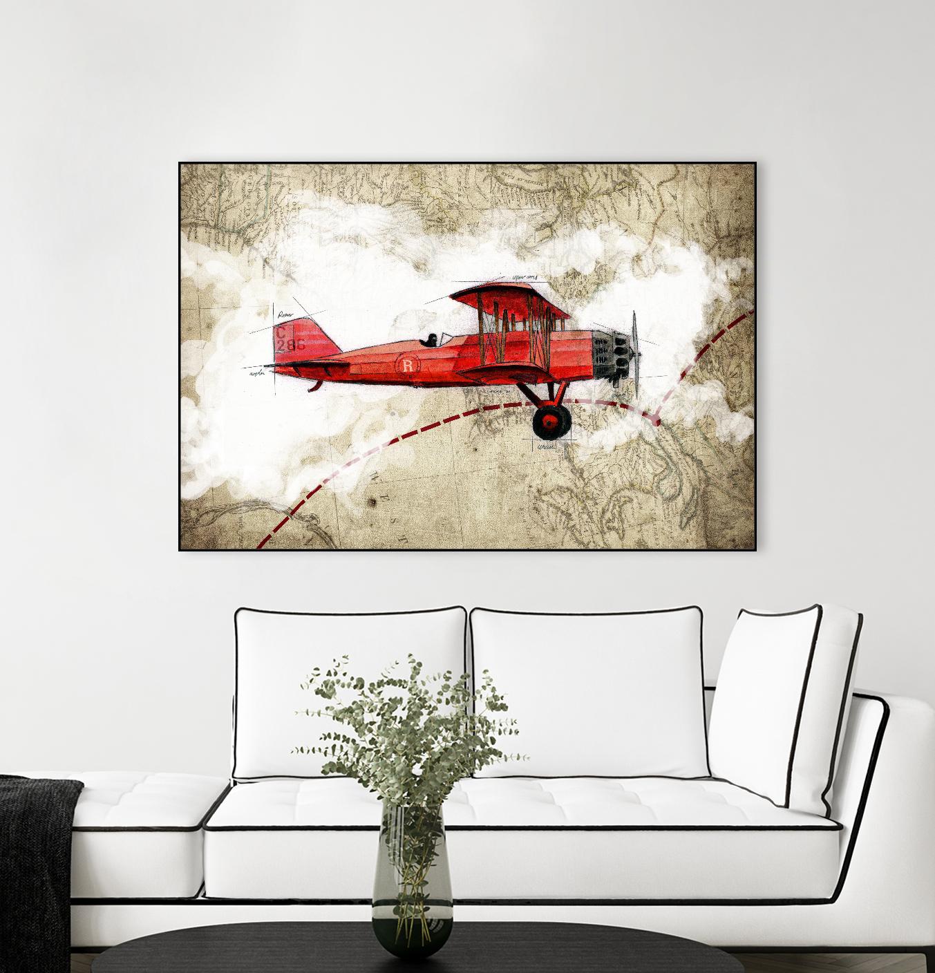 Biplane 3 by GraphINC Studio on GIANT ART - multicolor vintage