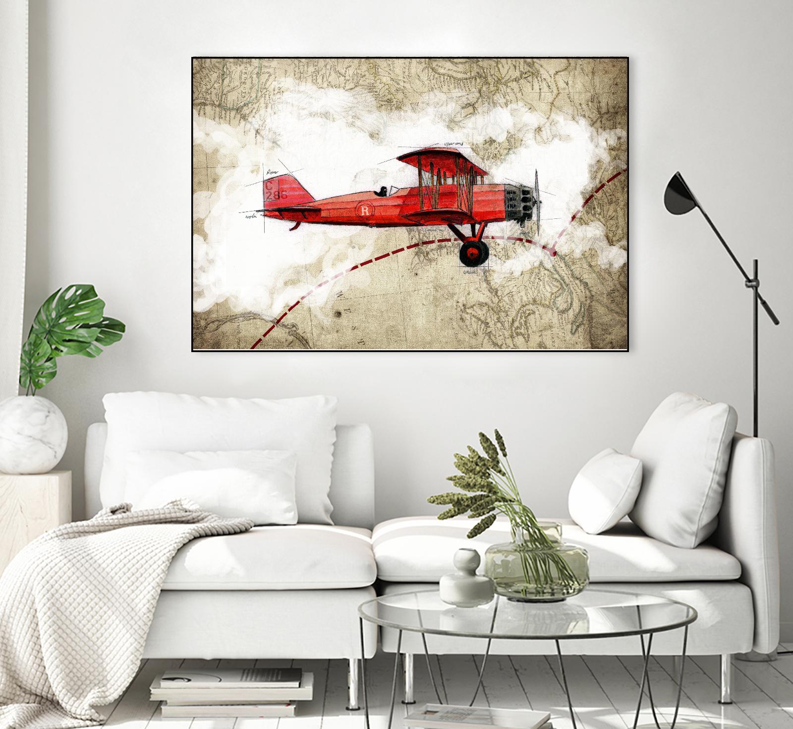 Biplane 3 by GraphINC Studio on GIANT ART - multicolor vintage