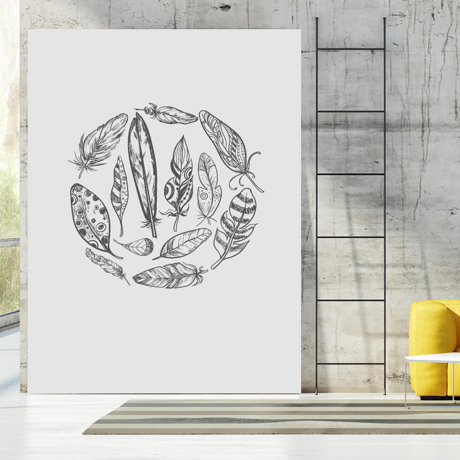 Feather Circle by Incado on GIANT ART - multicolor floral/still life