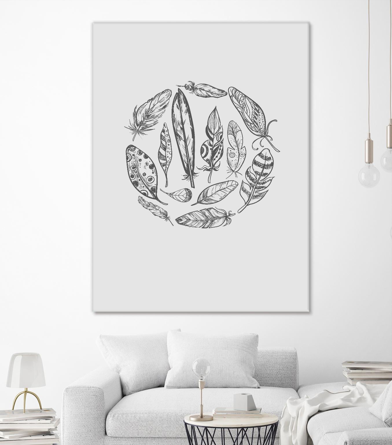 Feather Circle by Incado on GIANT ART - multicolor floral/still life