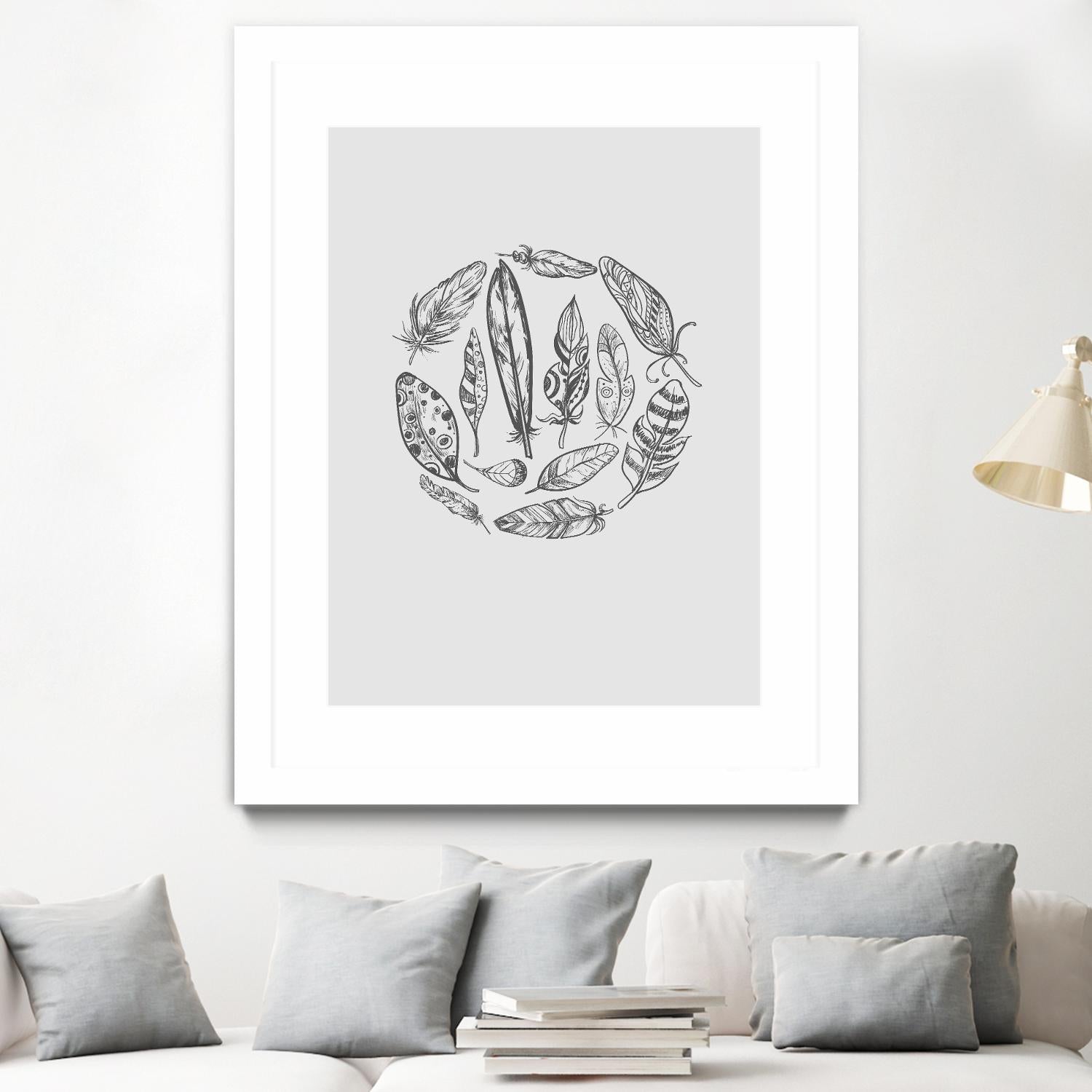 Feather Circle by Incado on GIANT ART - multicolor floral/still life