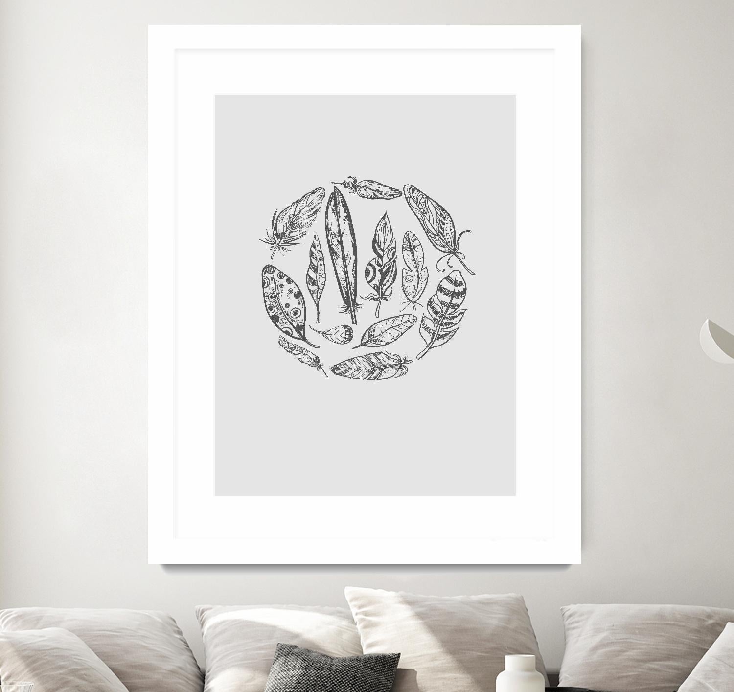 Feather Circle by Incado on GIANT ART - multicolor floral/still life