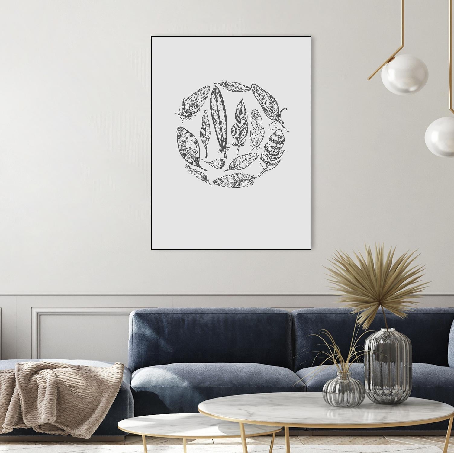 Feather Circle by Incado on GIANT ART - multicolor floral/still life