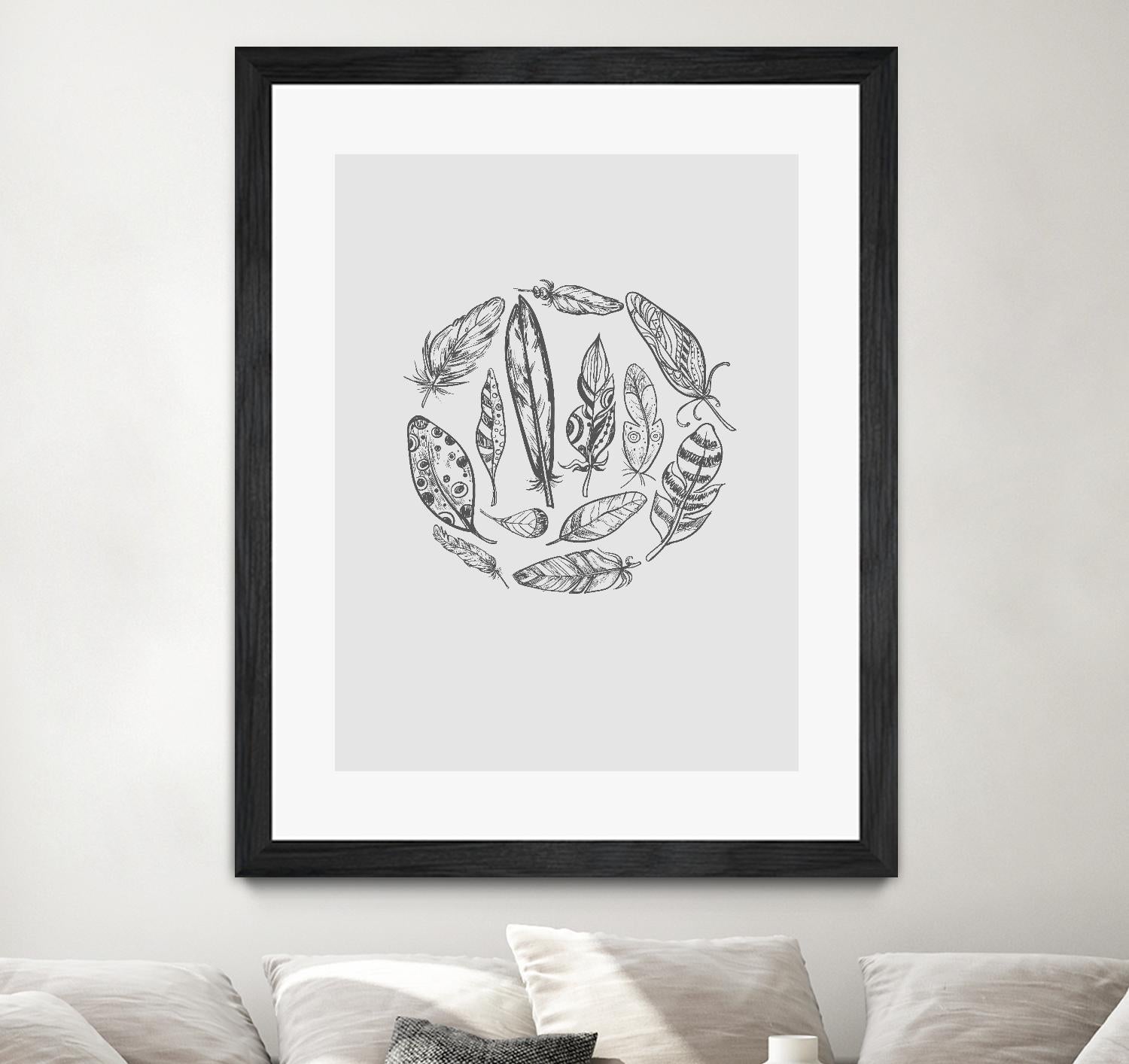 Feather Circle by Incado on GIANT ART - multicolor floral/still life