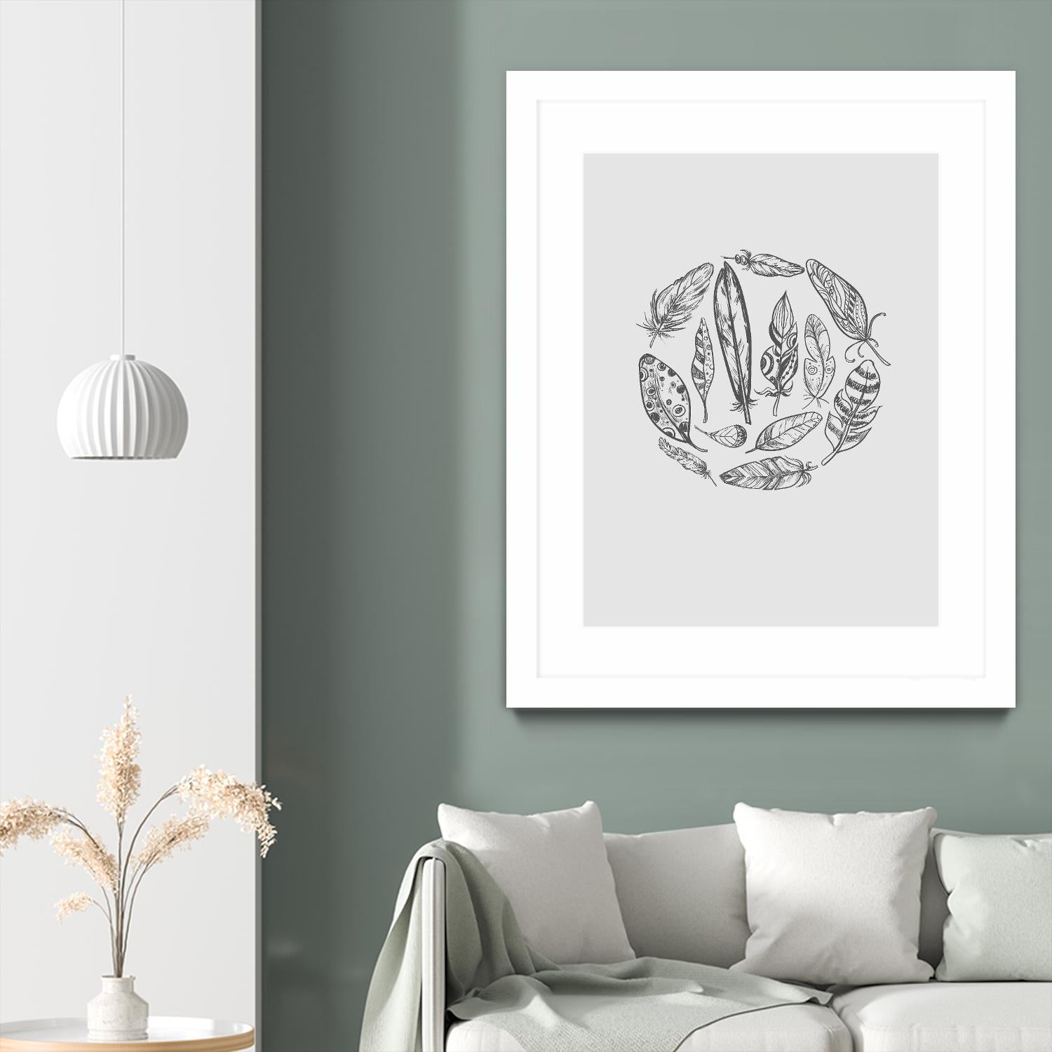 Feather Circle by Incado on GIANT ART - multicolor floral/still life