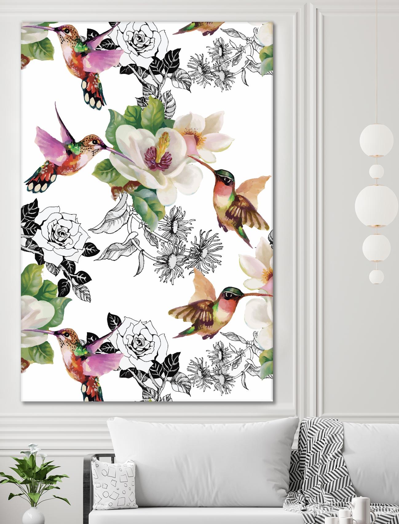 Colibris by Incado on GIANT ART - multicolor animals; floral/still life