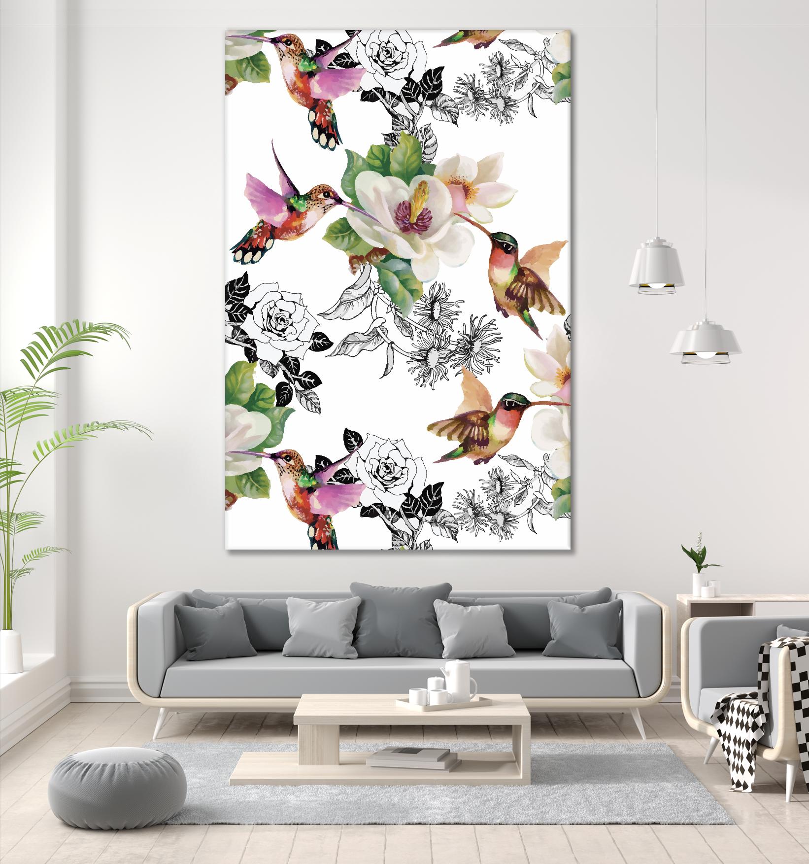 Colibris by Incado on GIANT ART - multicolor animals; floral/still life