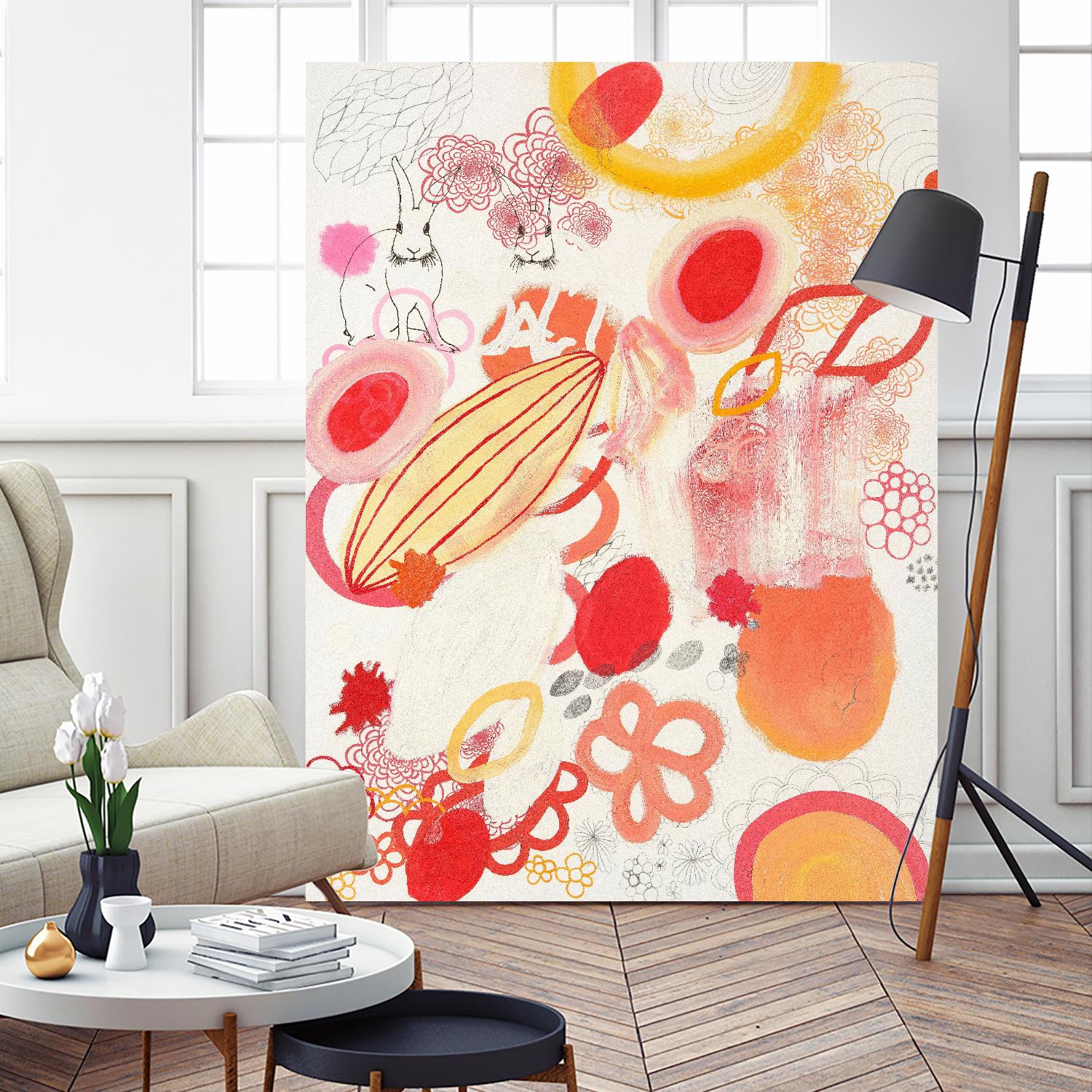 Funnie Bunnies Go To Space by Maggie Kleinpeter on GIANT ART - multicolor abstracts; contemporary