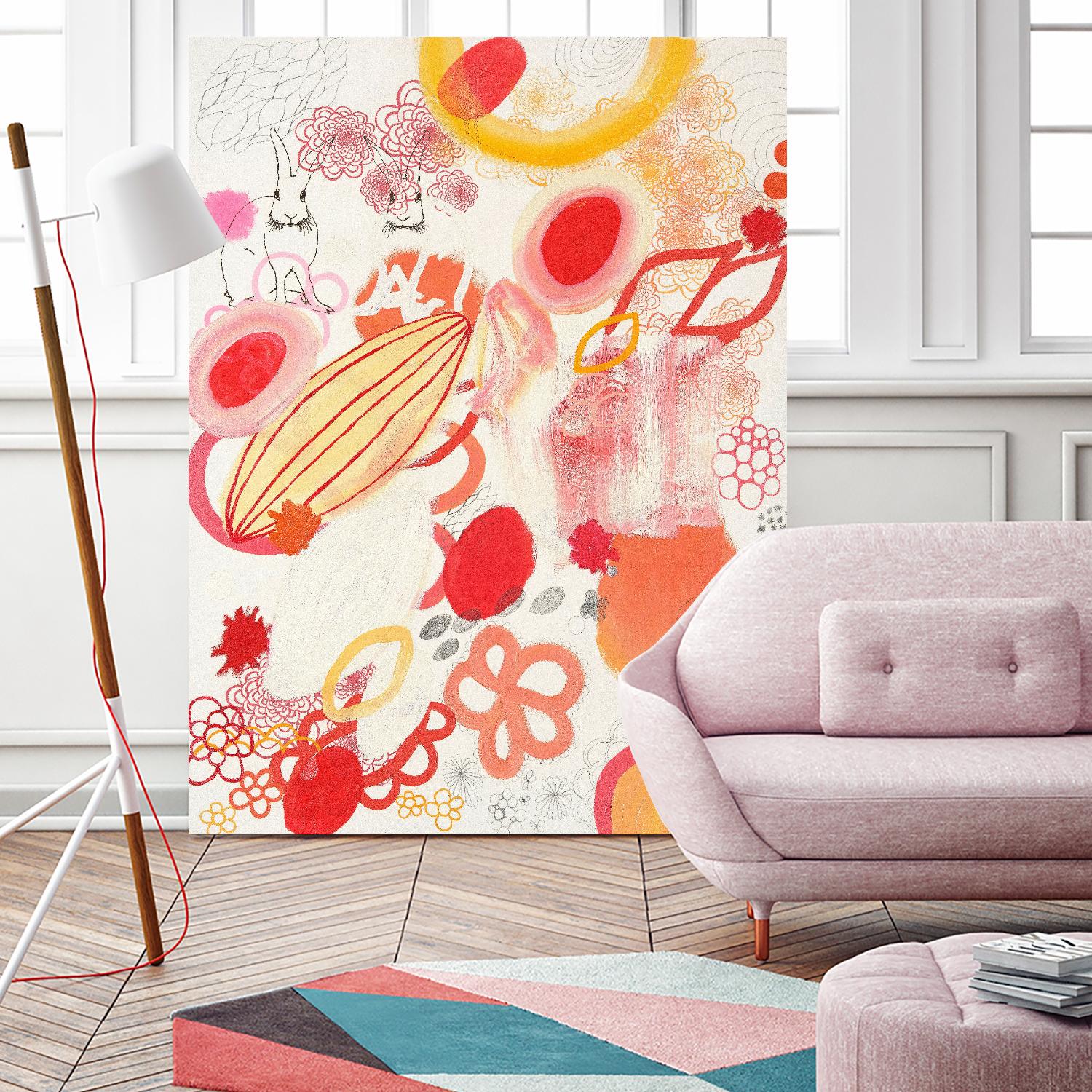 Funnie Bunnies Go To Space by Maggie Kleinpeter on GIANT ART - multicolor abstracts; contemporary