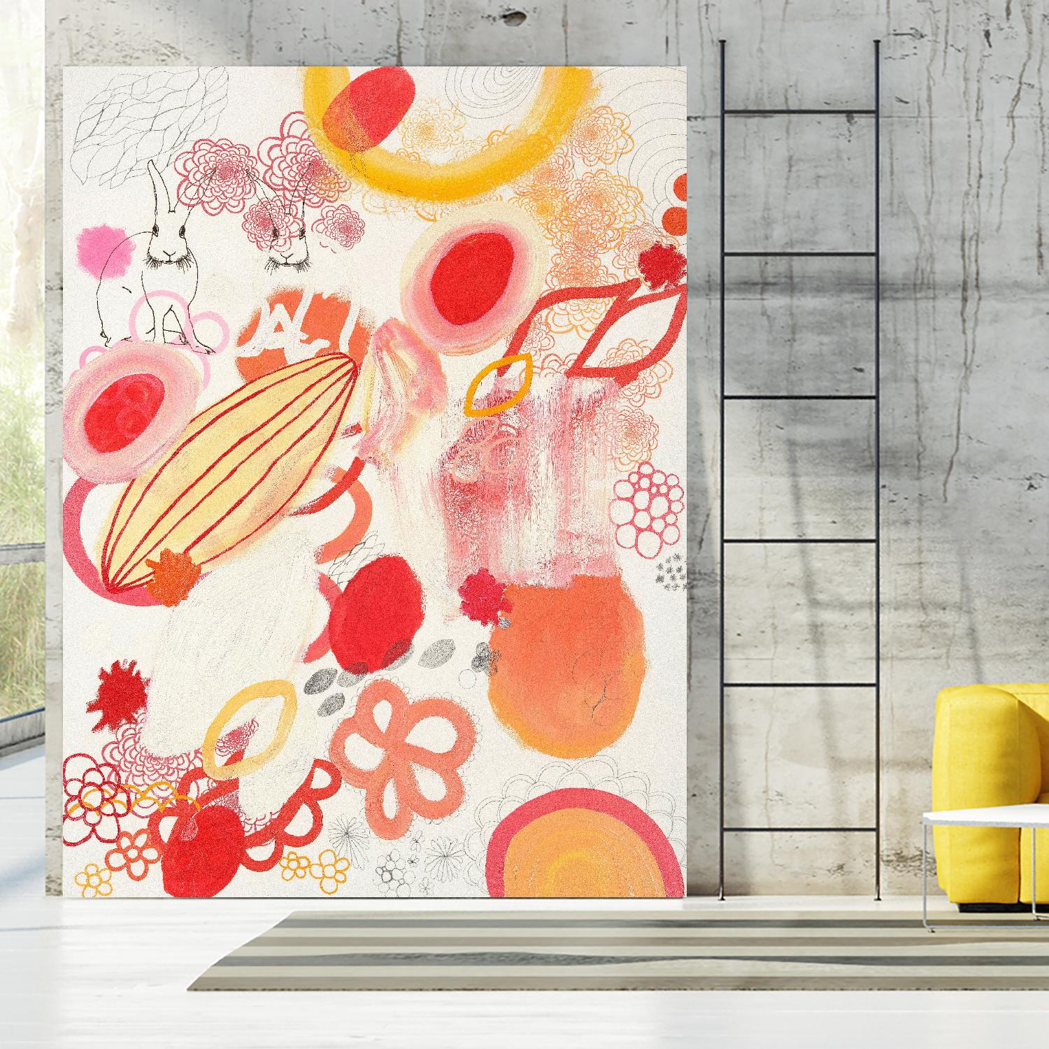 Funnie Bunnies Go To Space by Maggie Kleinpeter on GIANT ART - multicolor abstracts; contemporary