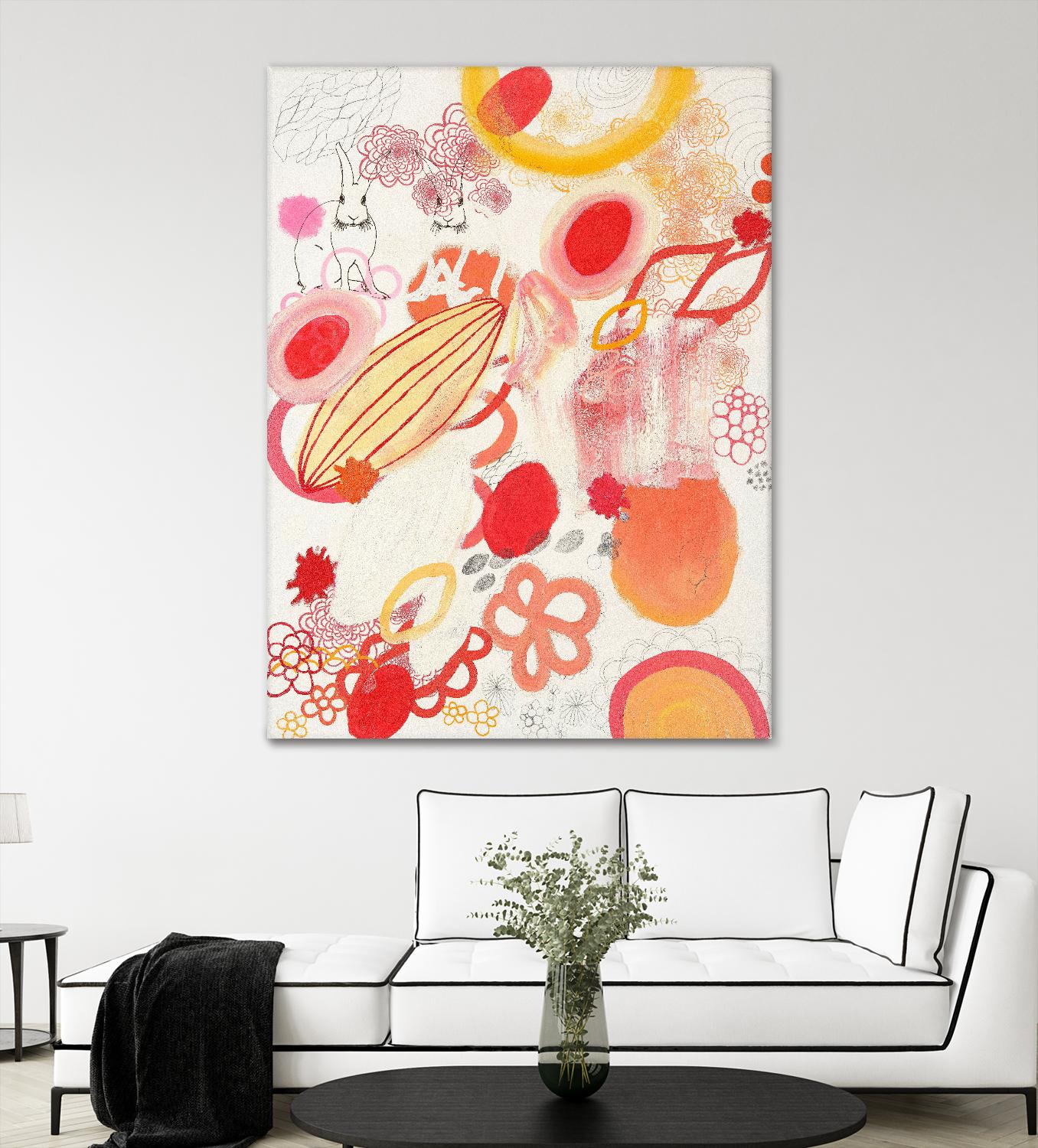 Funnie Bunnies Go To Space by Maggie Kleinpeter on GIANT ART - multicolor abstracts; contemporary