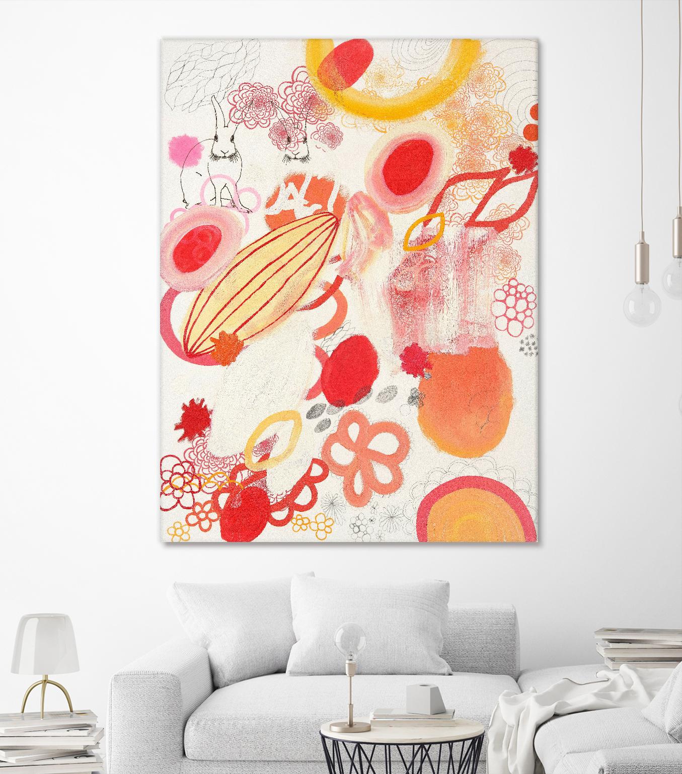 Funnie Bunnies Go To Space by Maggie Kleinpeter on GIANT ART - multicolor abstracts; contemporary