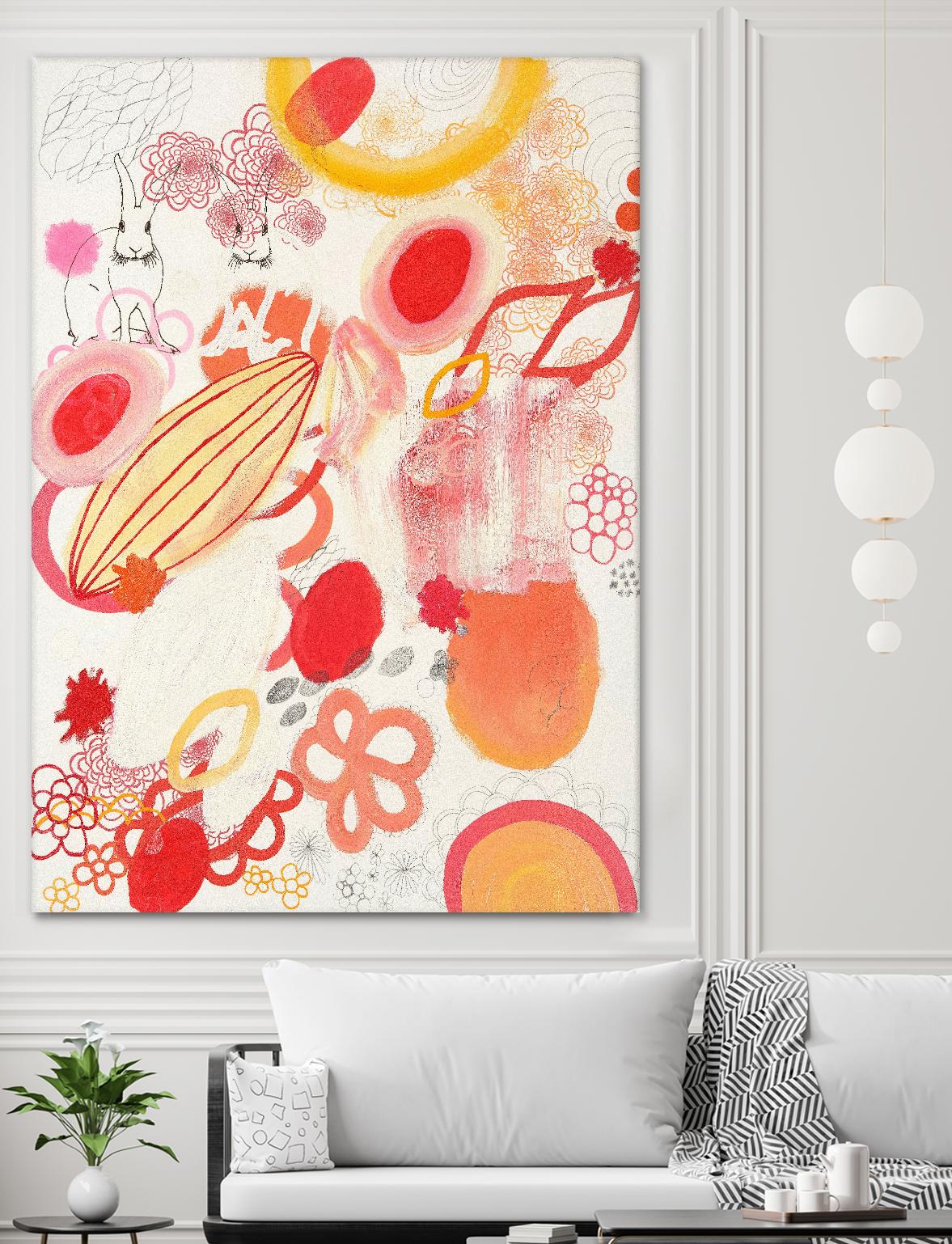 Funnie Bunnies Go To Space by Maggie Kleinpeter on GIANT ART - multicolor abstracts; contemporary