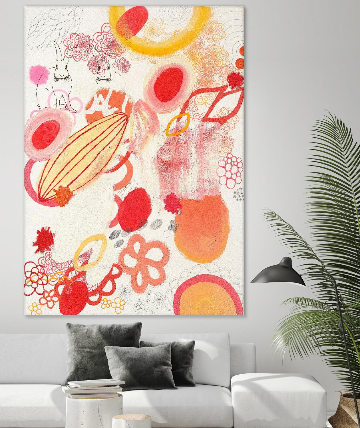 Funnie Bunnies Go To Space by Maggie Kleinpeter on GIANT ART - multicolor abstracts; contemporary