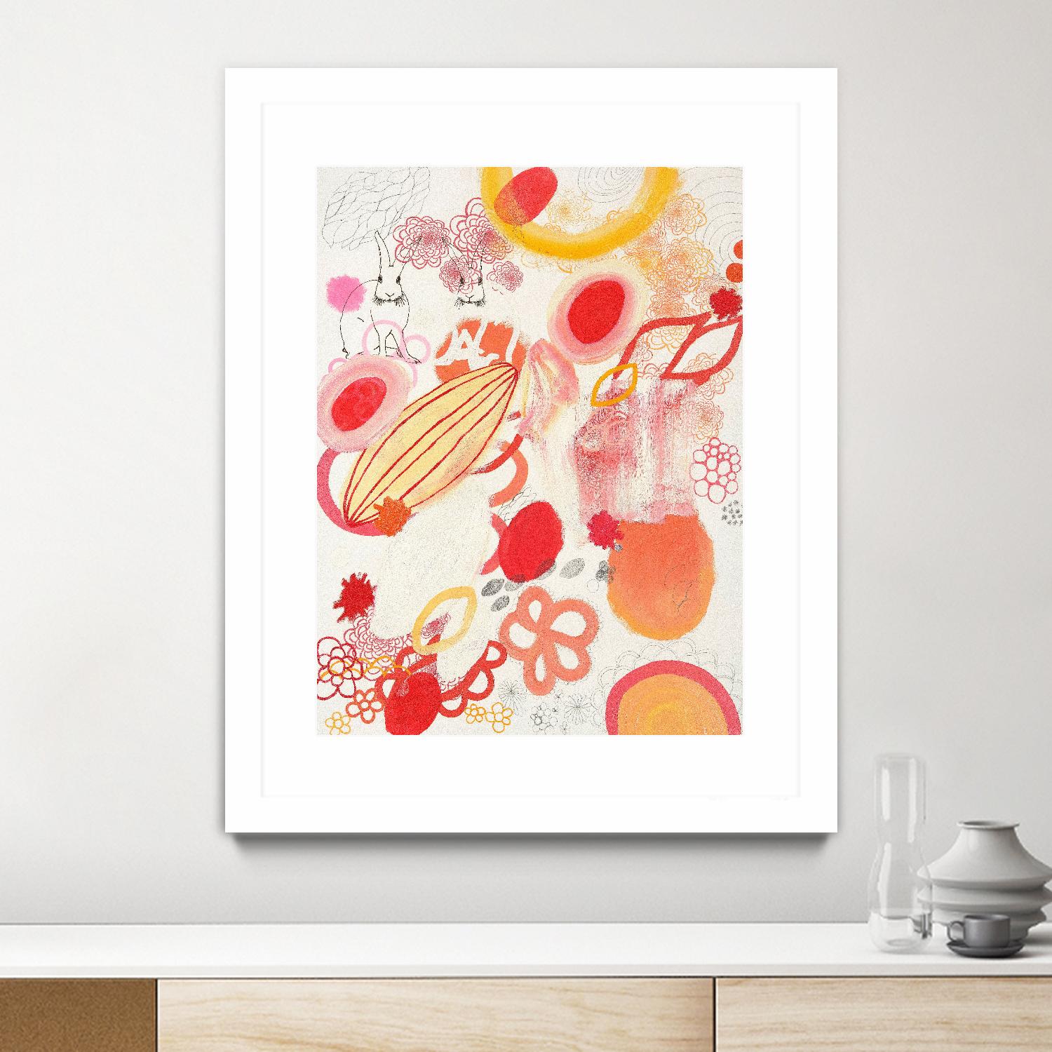 Funnie Bunnies Go To Space by Maggie Kleinpeter on GIANT ART - multicolor abstracts; contemporary