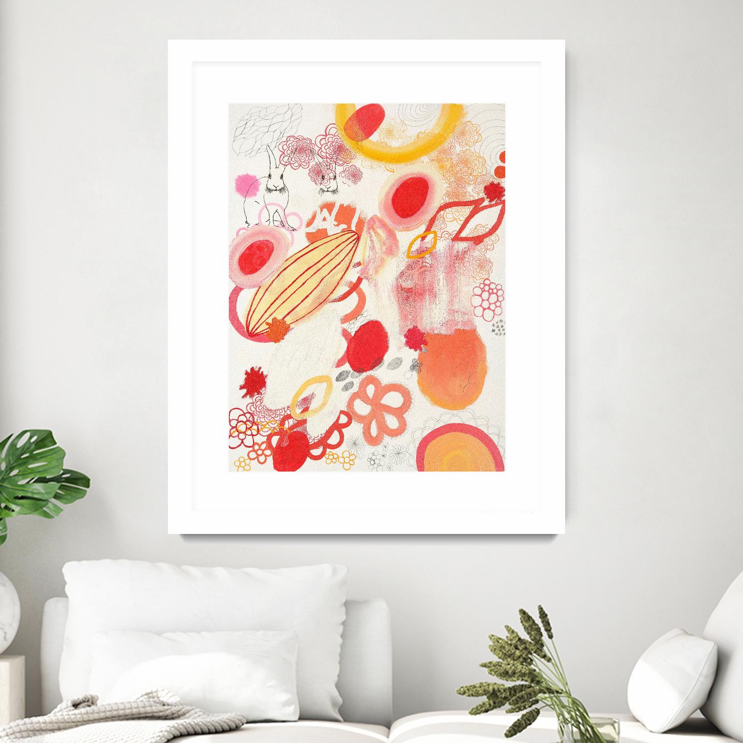 Funnie Bunnies Go To Space by Maggie Kleinpeter on GIANT ART - multicolor abstracts; contemporary