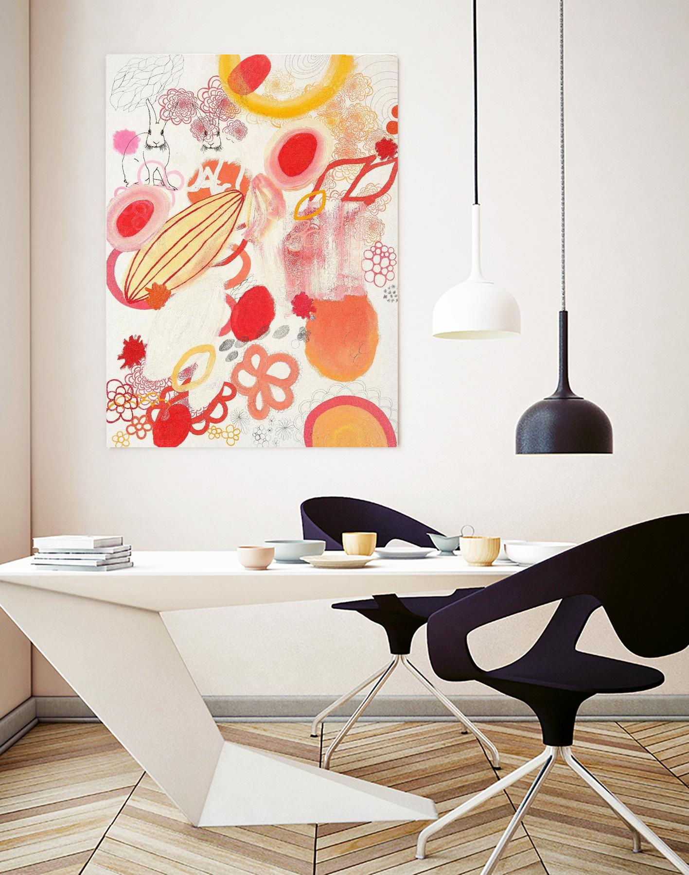 Funnie Bunnies Go To Space by Maggie Kleinpeter on GIANT ART - multicolor abstracts; contemporary