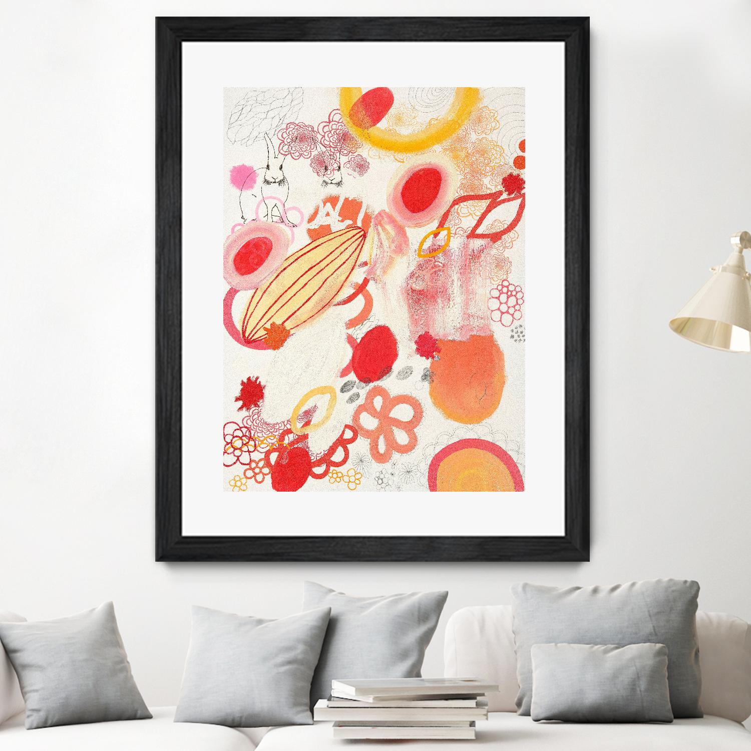 Funnie Bunnies Go To Space by Maggie Kleinpeter on GIANT ART - multicolor abstracts; contemporary