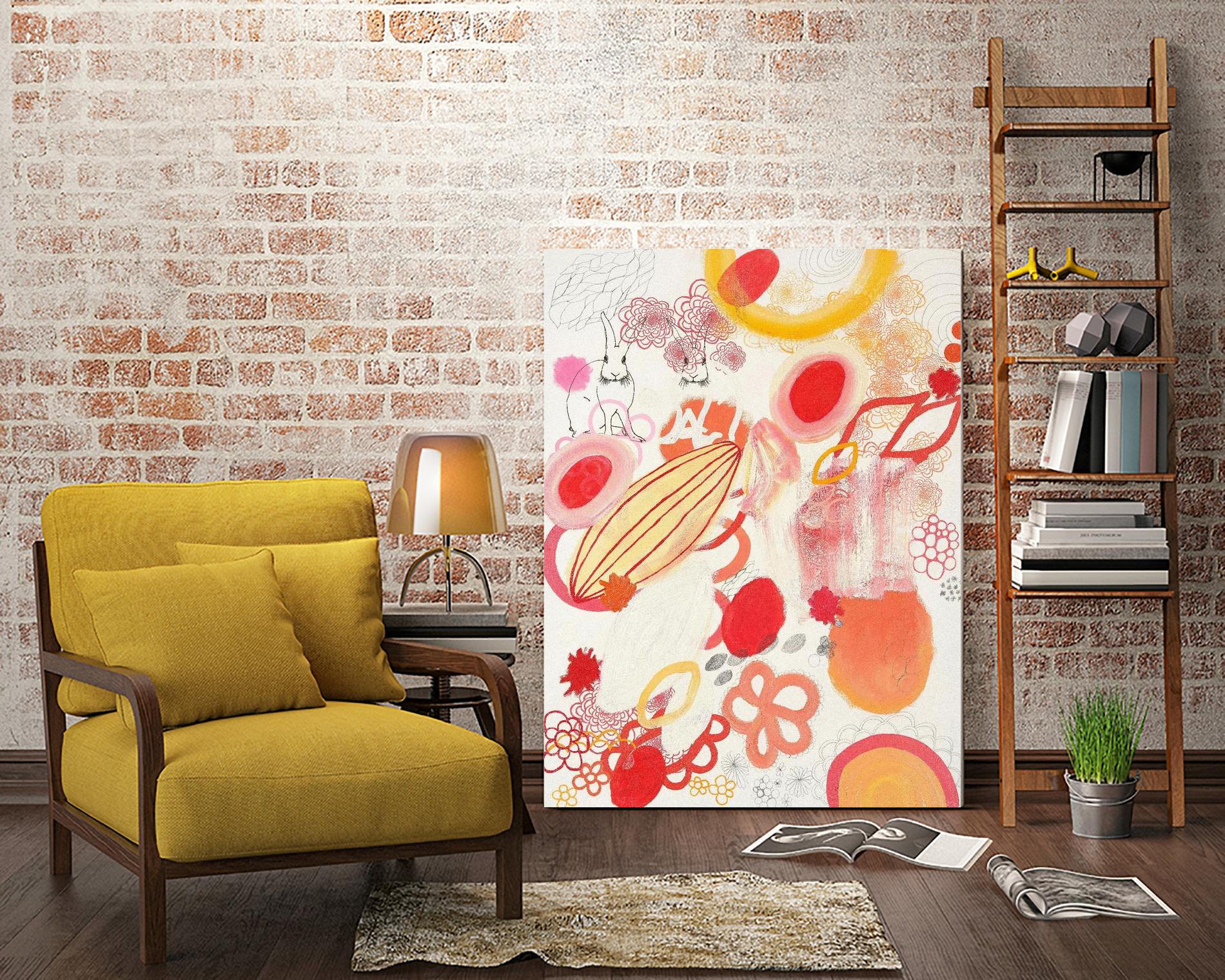 Funnie Bunnies Go To Space by Maggie Kleinpeter on GIANT ART - multicolor abstracts; contemporary