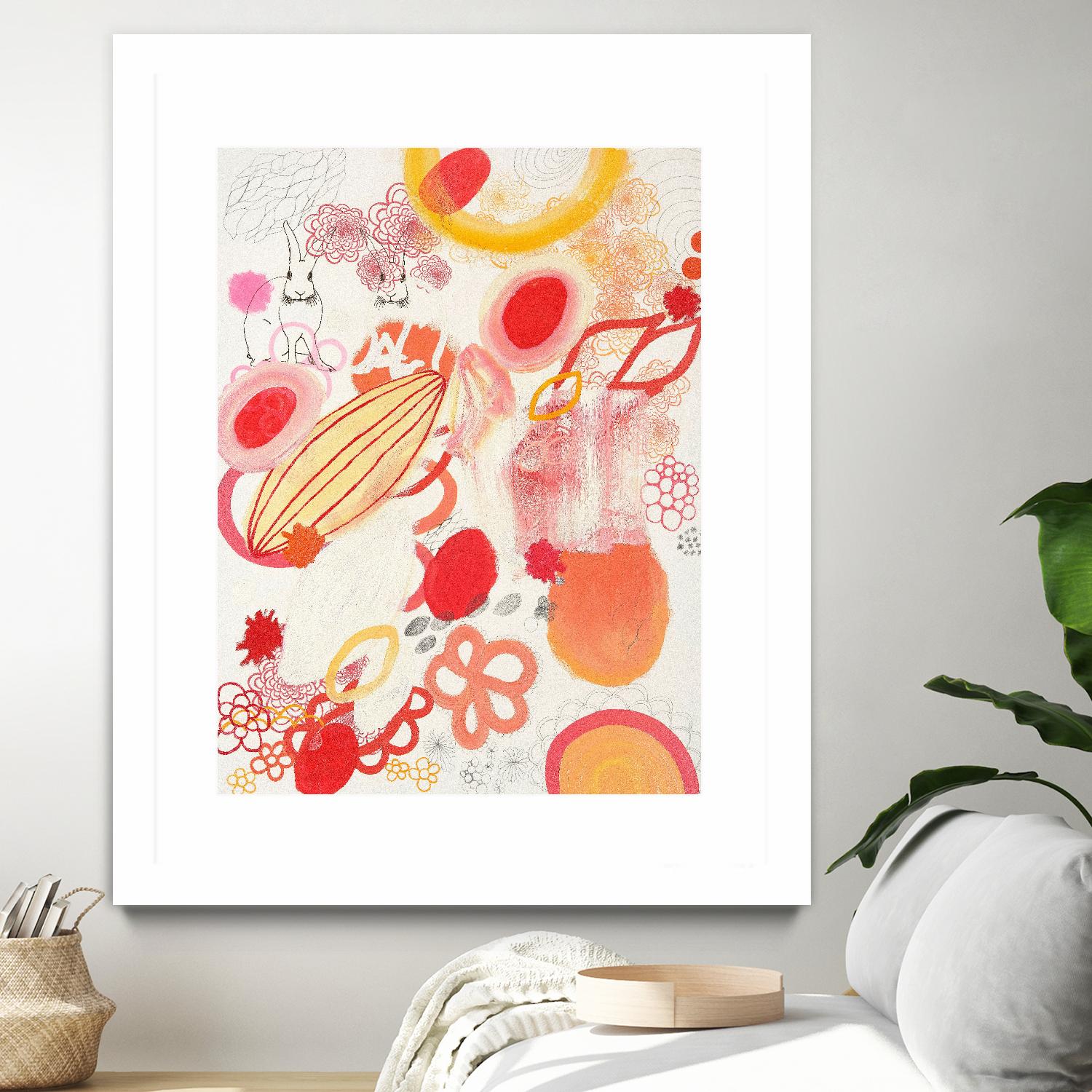 Funnie Bunnies Go To Space by Maggie Kleinpeter on GIANT ART - multicolor abstracts; contemporary