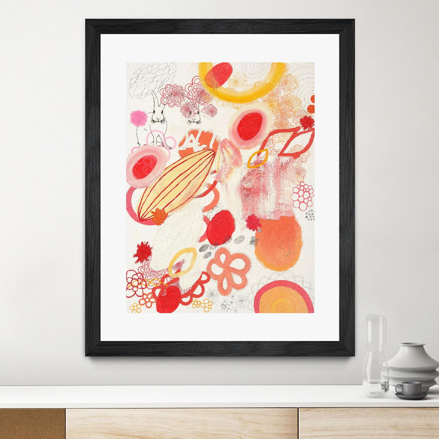 Funnie Bunnies Go To Space by Maggie Kleinpeter on GIANT ART - multicolor abstracts; contemporary