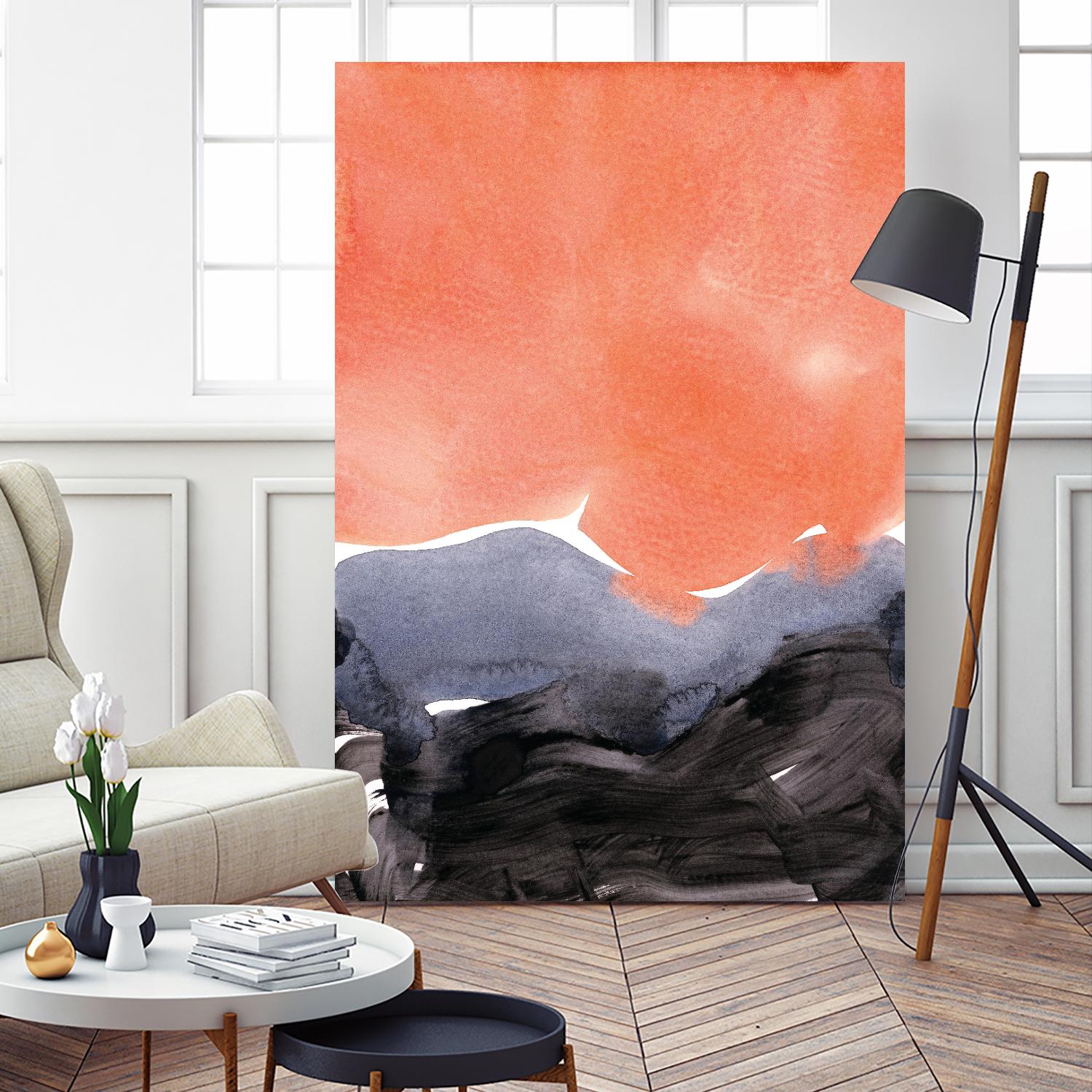 Orange Blue Graphite by Iris Lehnhardt on GIANT ART - multicolor contemporary; abstracts