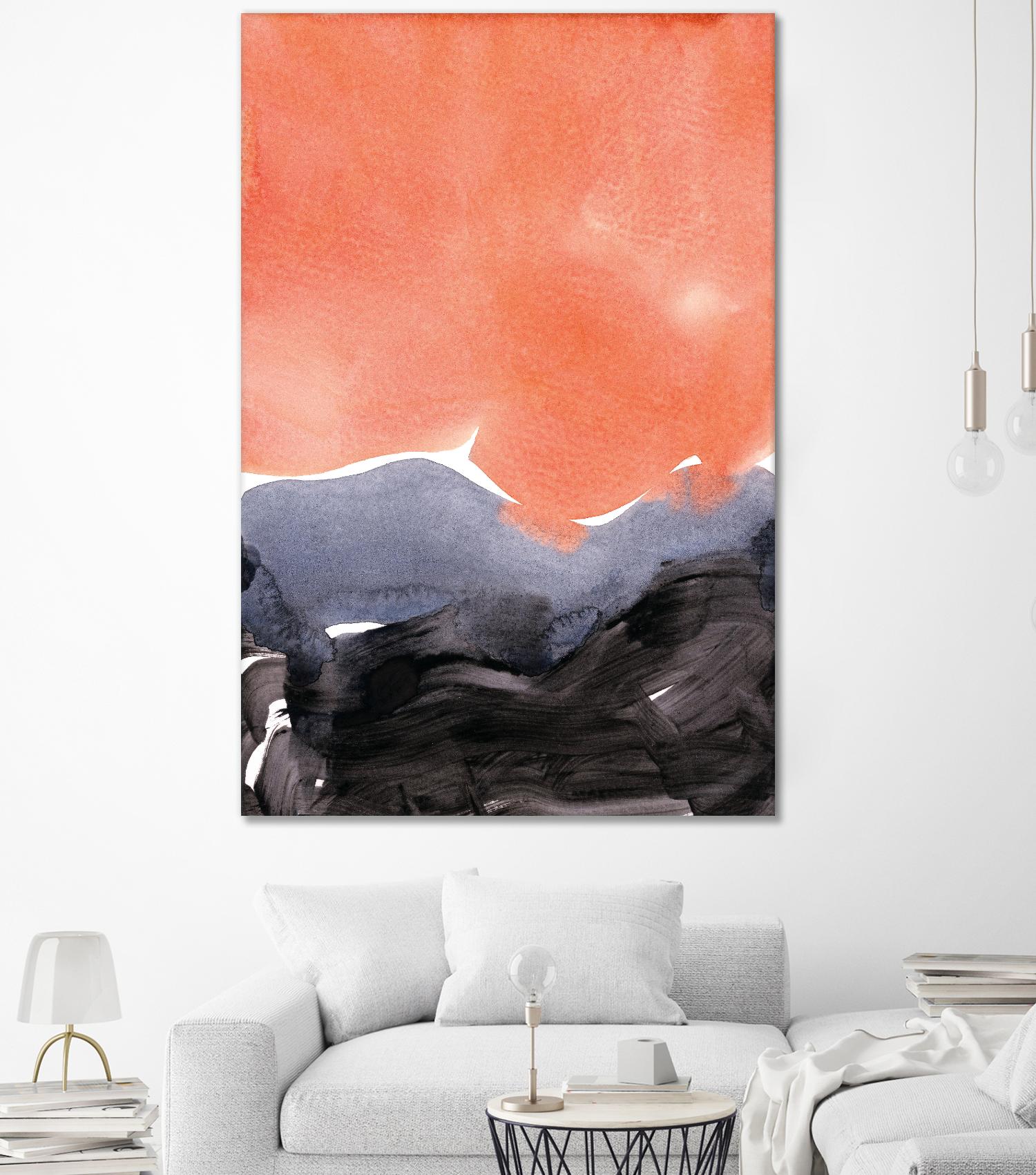 Orange Blue Graphite by Iris Lehnhardt on GIANT ART - multicolor contemporary; abstracts