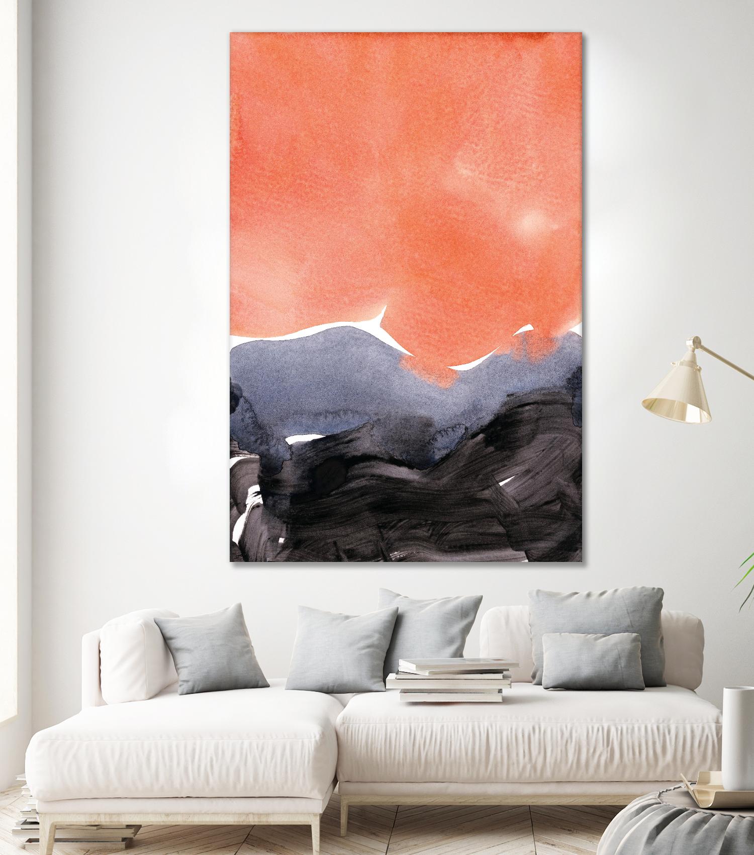 Orange Blue Graphite by Iris Lehnhardt on GIANT ART - multicolor contemporary; abstracts