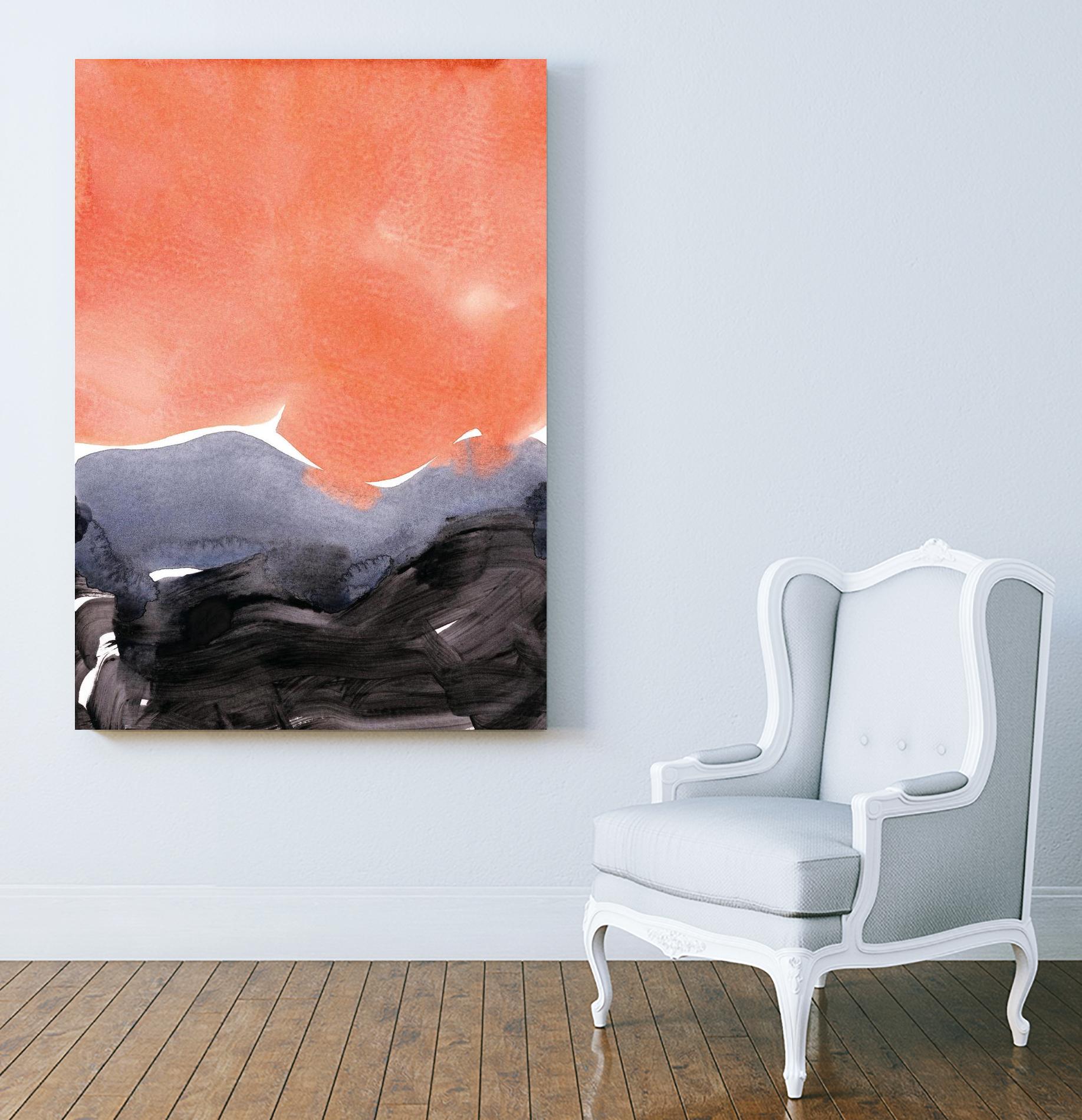 Orange Blue Graphite by Iris Lehnhardt on GIANT ART - multicolor contemporary; abstracts