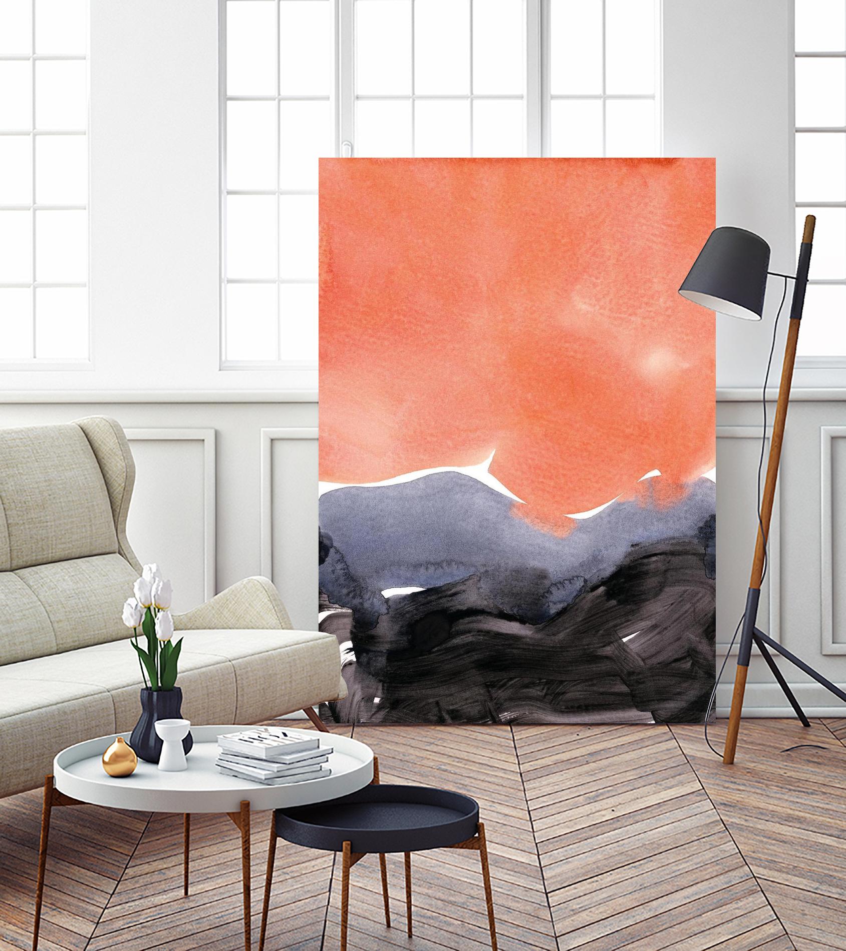 Orange Blue Graphite by Iris Lehnhardt on GIANT ART - multicolor contemporary; abstracts