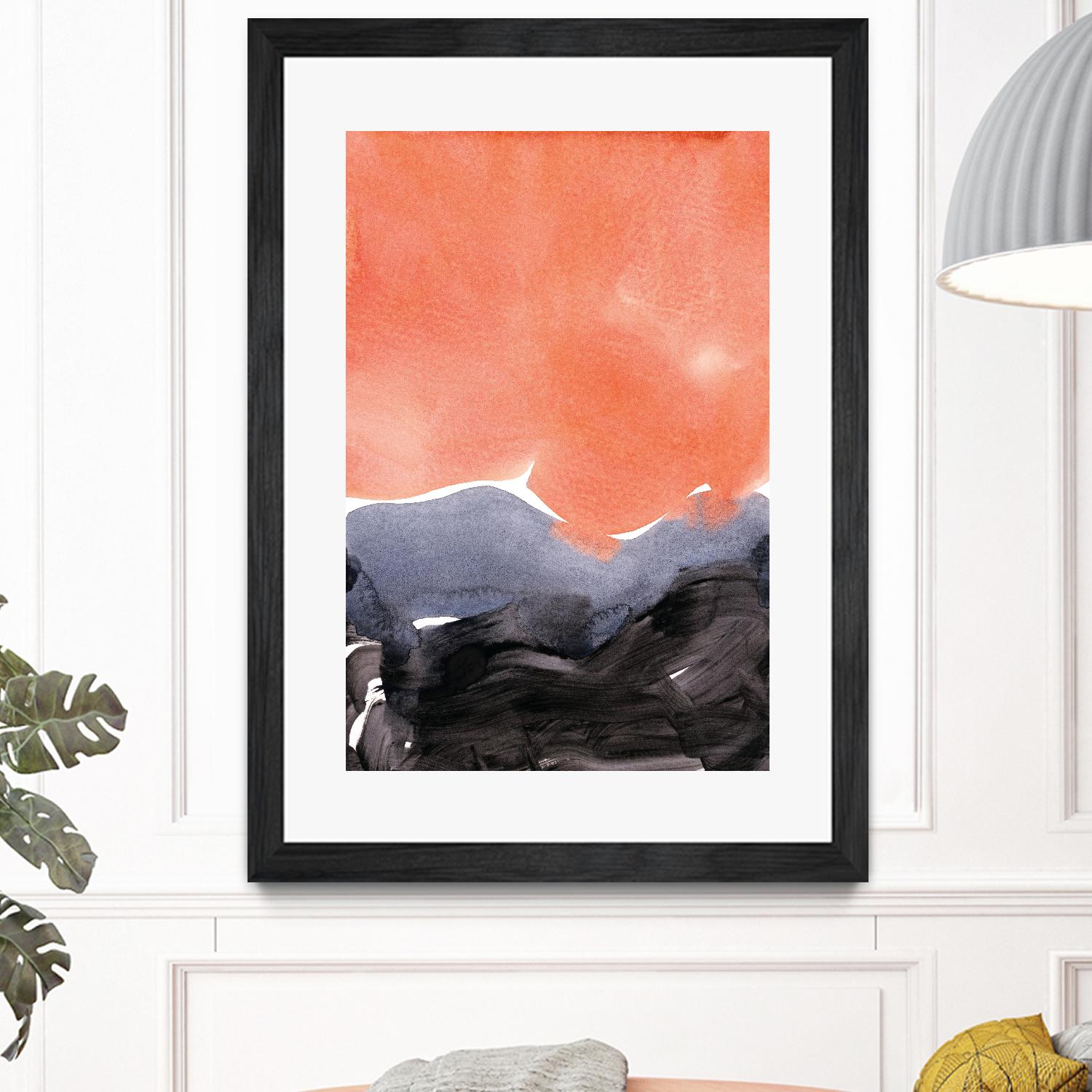 Orange Blue Graphite by Iris Lehnhardt on GIANT ART - multicolor contemporary; abstracts