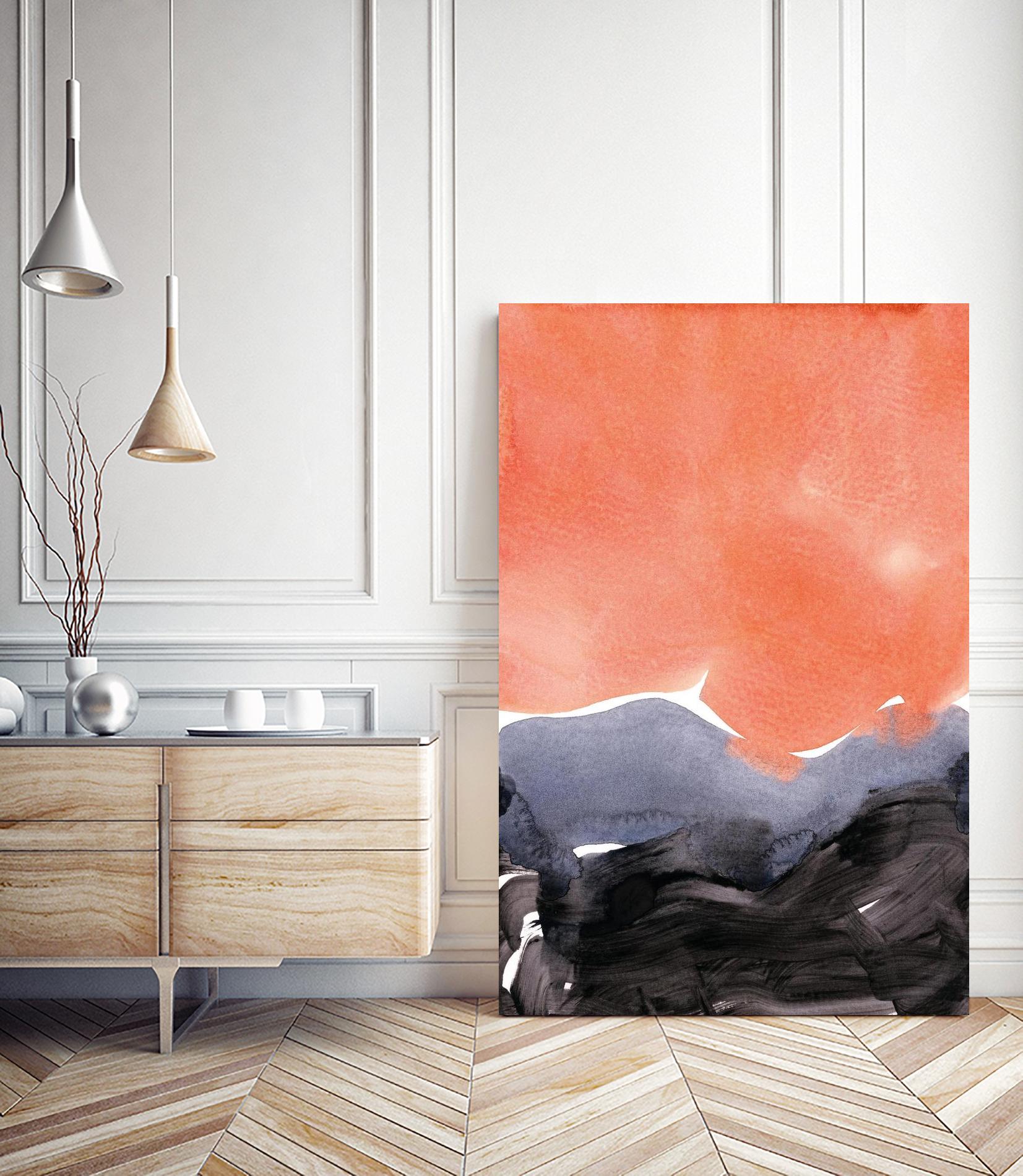 Orange Blue Graphite by Iris Lehnhardt on GIANT ART - multicolor contemporary; abstracts