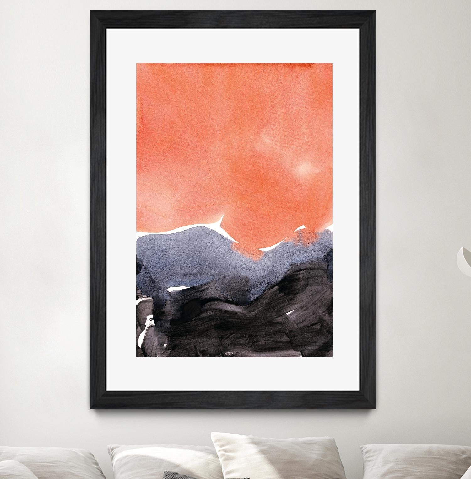 Orange Blue Graphite by Iris Lehnhardt on GIANT ART - multicolor contemporary; abstracts