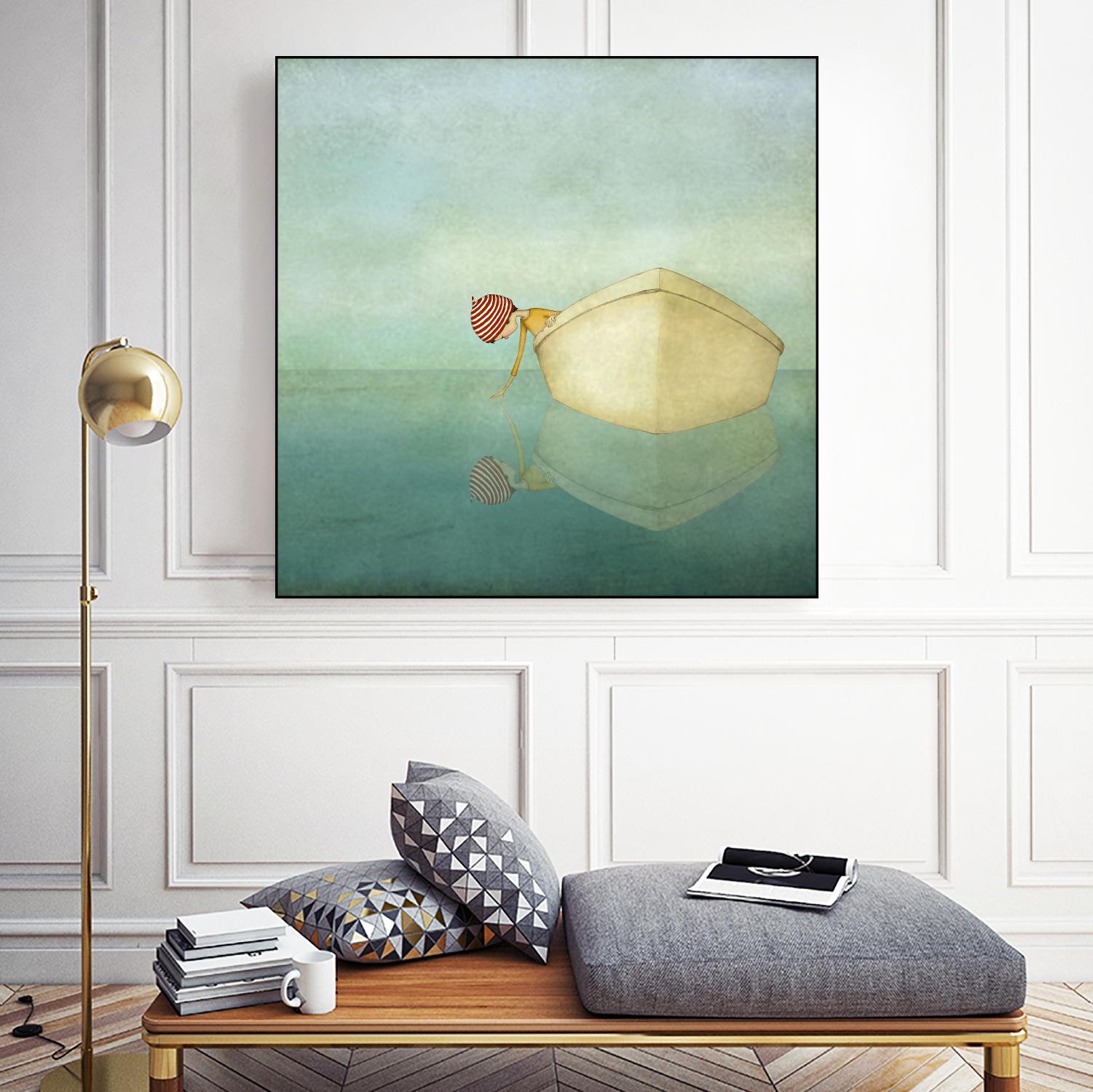 On the Sea by Maja Lindberg on GIANT ART - multicolor urban/pop surrealism; children