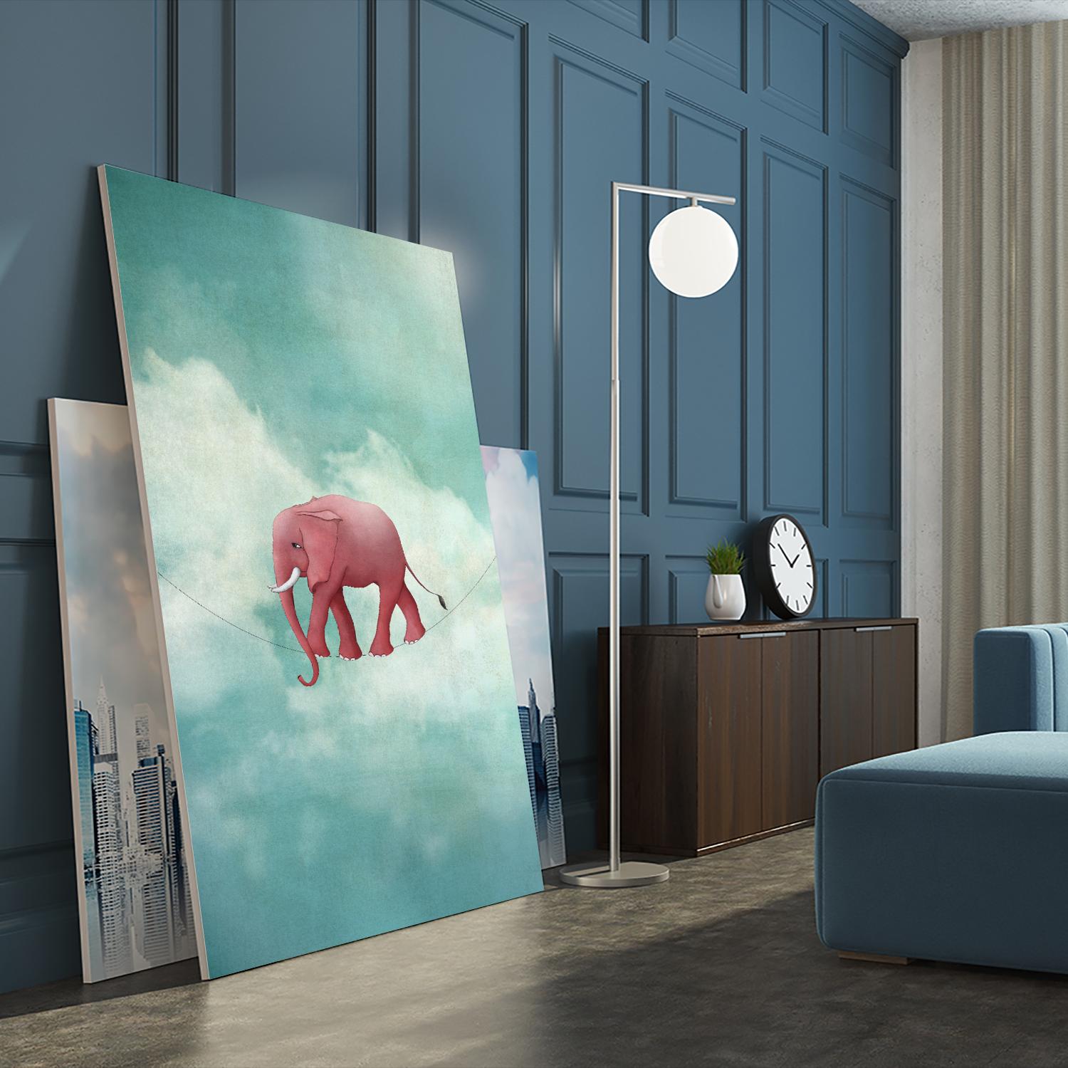 Walking on a Thin Line by Maja Lindberg on GIANT ART - multicolor urban/pop surrealism; children; animals