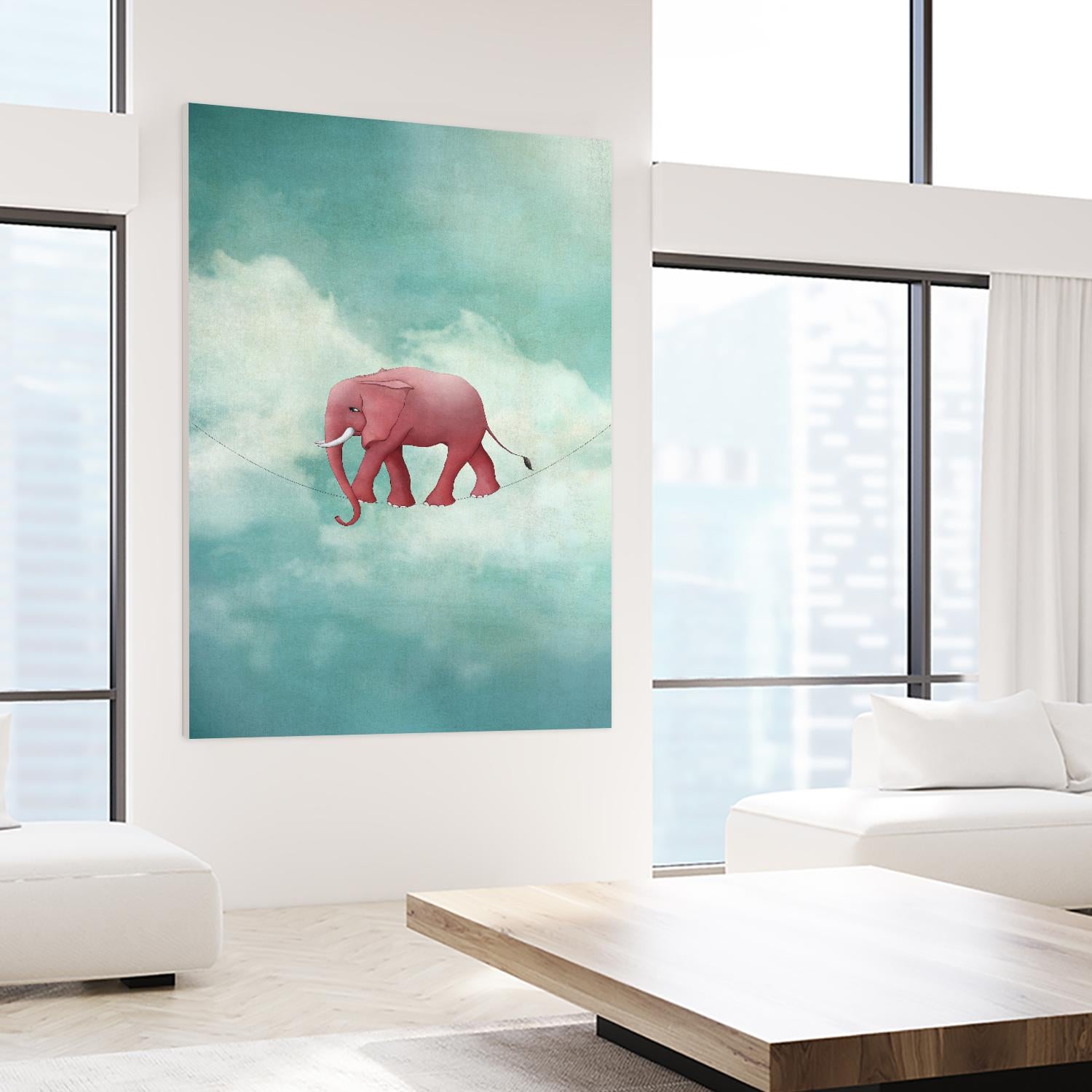 Walking on a Thin Line by Maja Lindberg on GIANT ART - multicolor urban/pop surrealism; children; animals