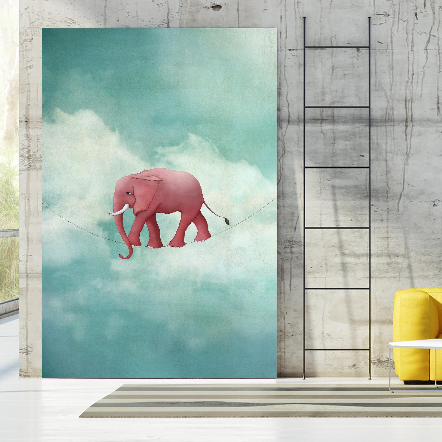 Walking on a Thin Line by Maja Lindberg on GIANT ART - multicolor urban/pop surrealism; children; animals