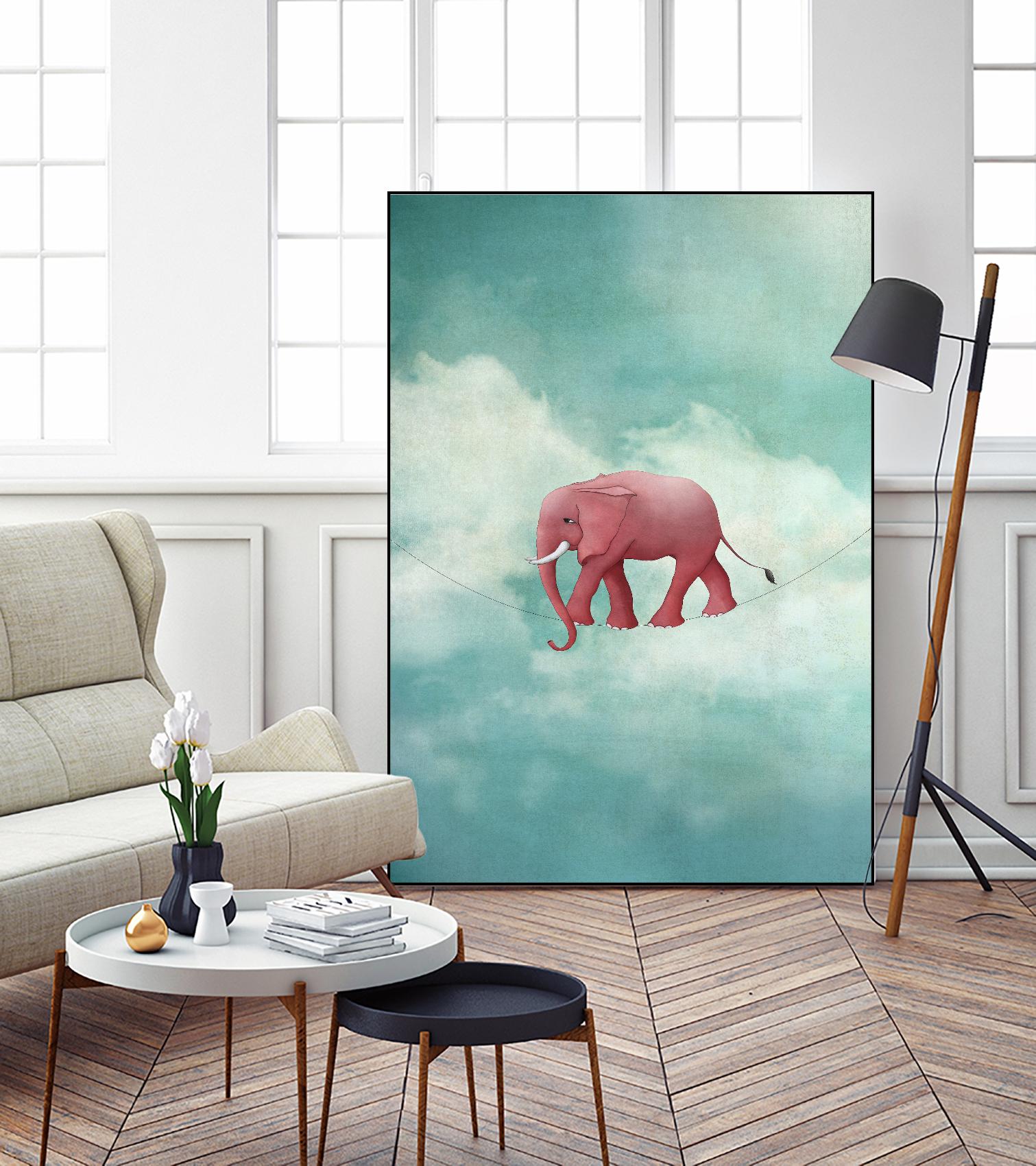 Walking on a Thin Line by Maja Lindberg on GIANT ART - multicolor urban/pop surrealism; children; animals