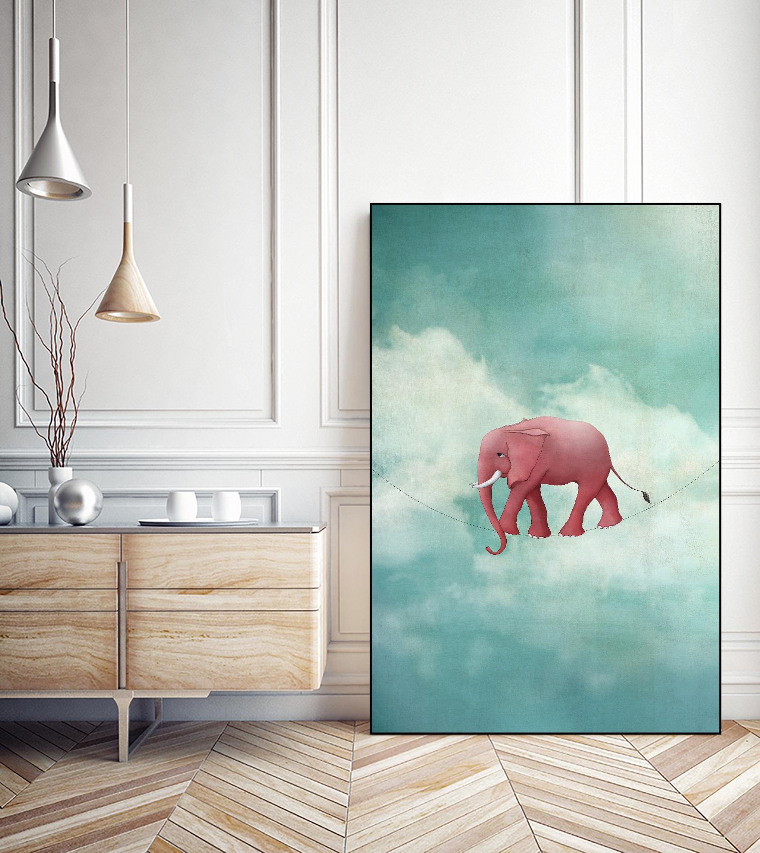 Walking on a Thin Line by Maja Lindberg on GIANT ART - multicolor urban/pop surrealism; children; animals