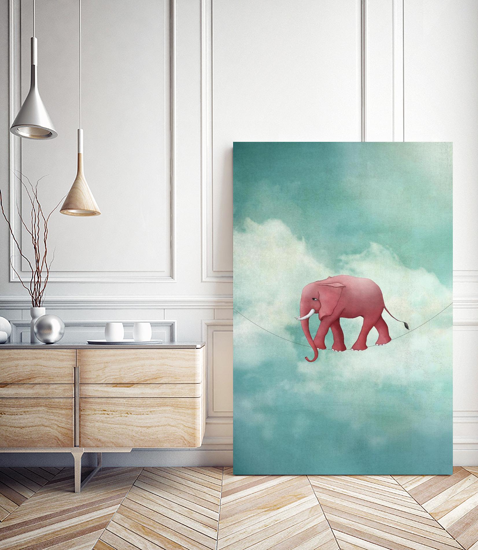 Walking on a Thin Line by Maja Lindberg on GIANT ART - multicolor urban/pop surrealism; children; animals