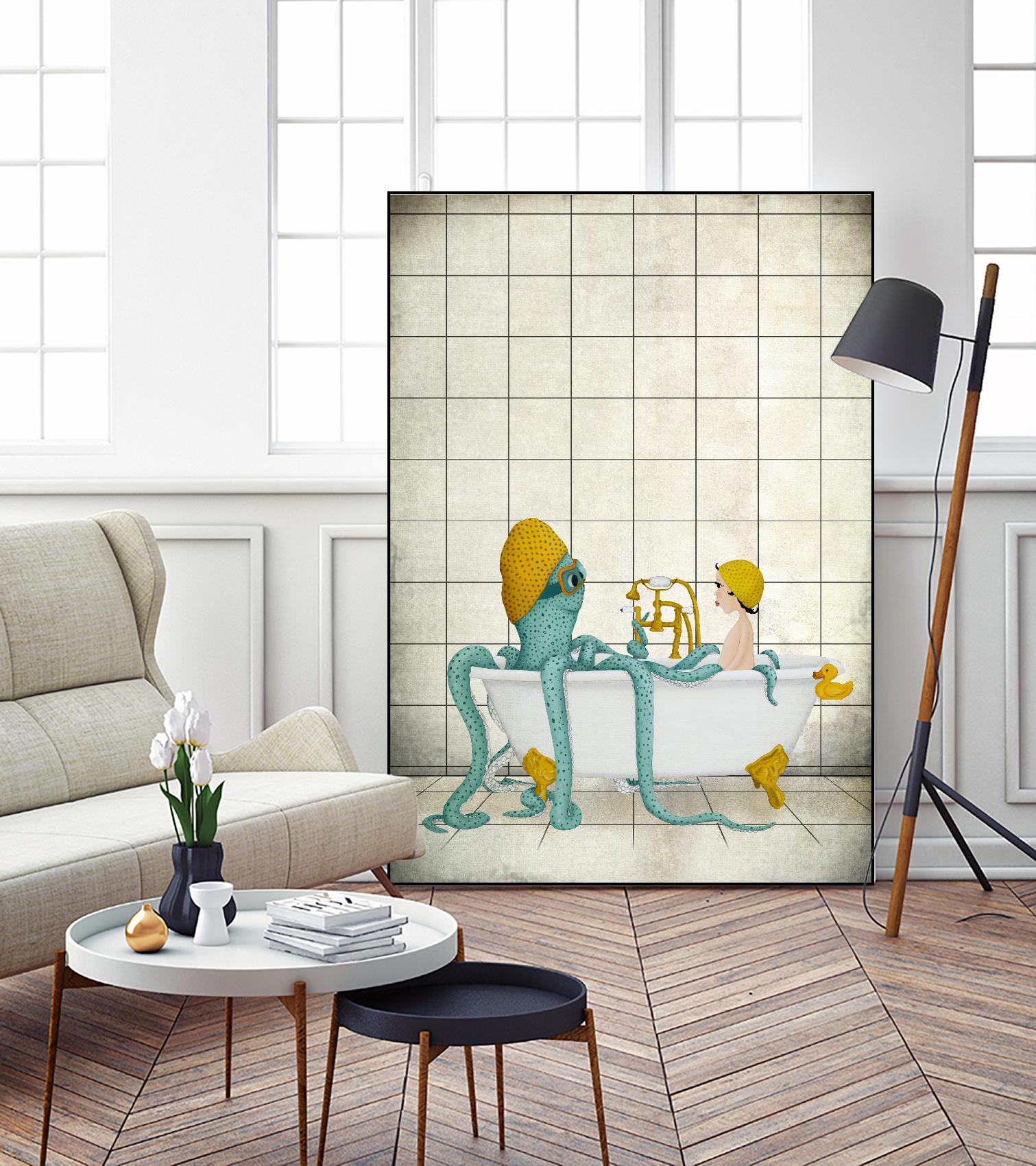 Bath Time by Maja Lindberg on GIANT ART - multicolor urban/pop surrealism; children