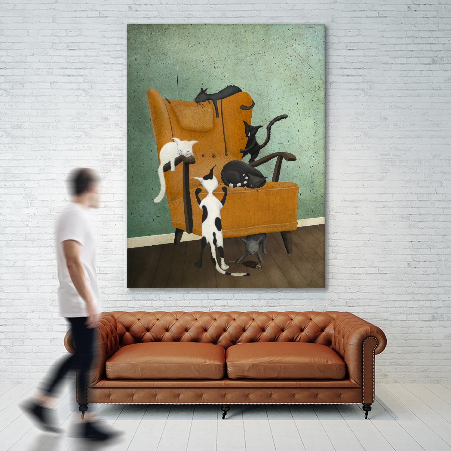 Catlife by Maja Lindberg on GIANT ART - multicolor urban/pop surrealism; animals; children