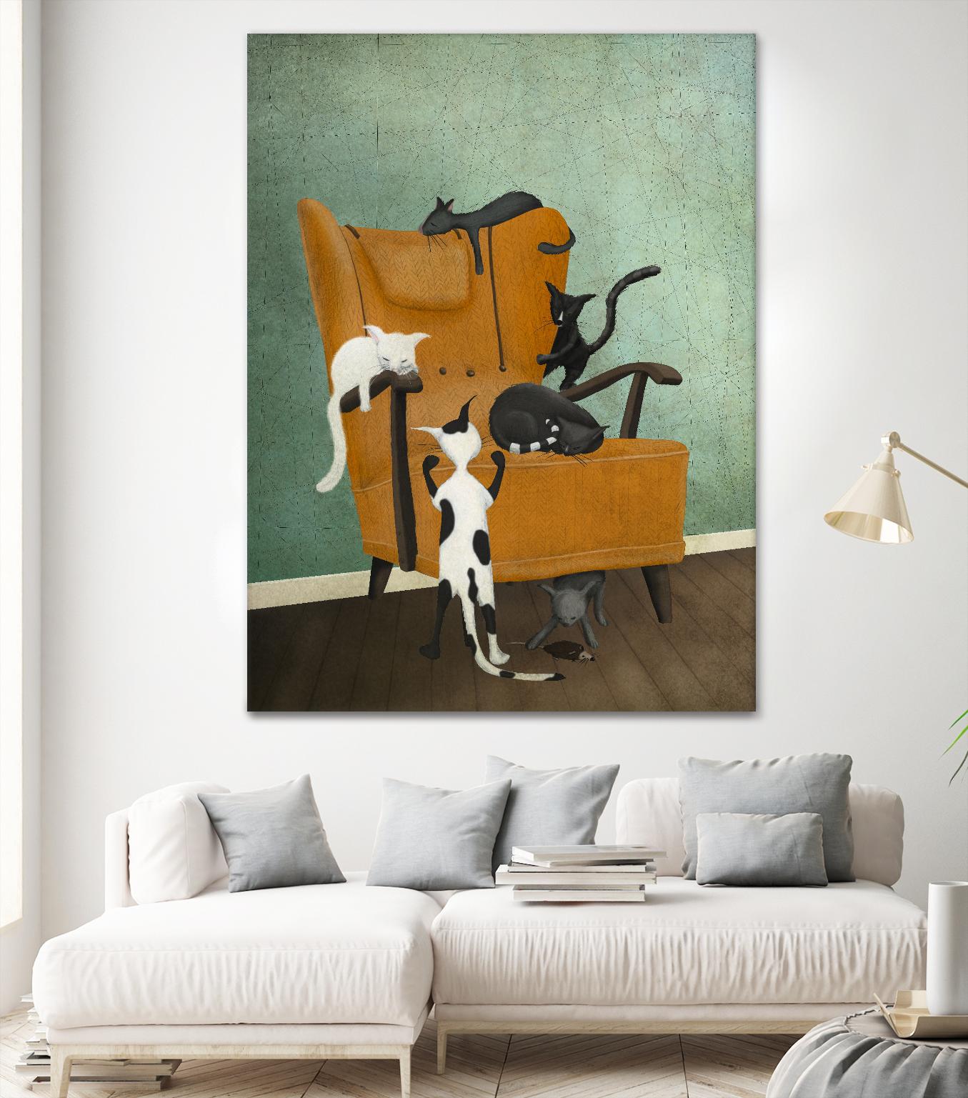 Catlife by Maja Lindberg on GIANT ART - multicolor urban/pop surrealism; animals; children