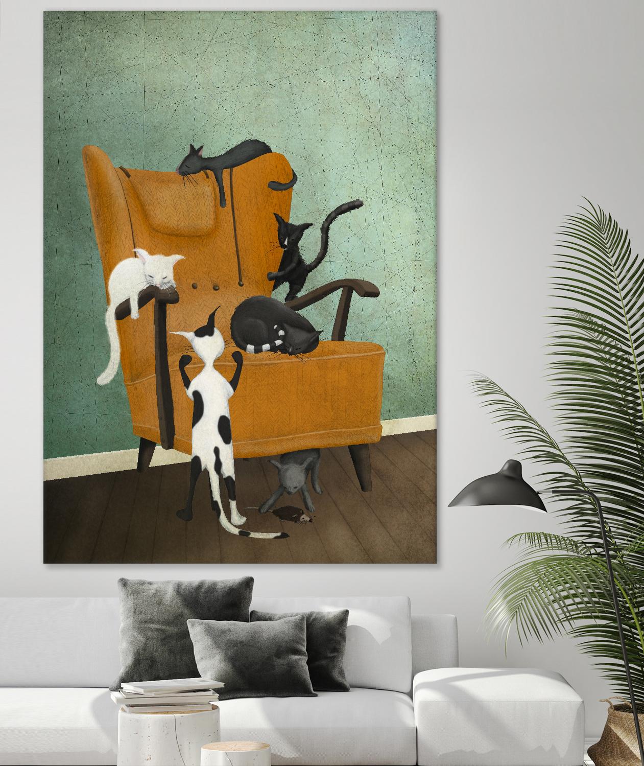 Catlife by Maja Lindberg on GIANT ART - multicolor urban/pop surrealism; animals; children