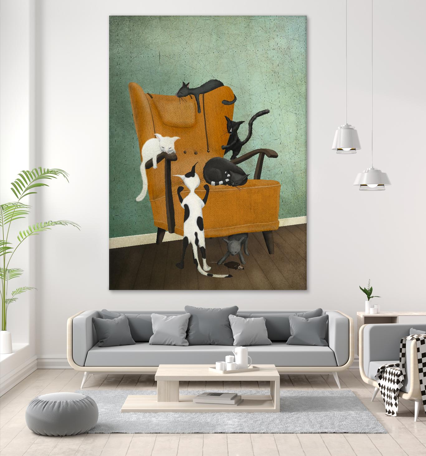 Catlife by Maja Lindberg on GIANT ART - multicolor urban/pop surrealism; animals; children