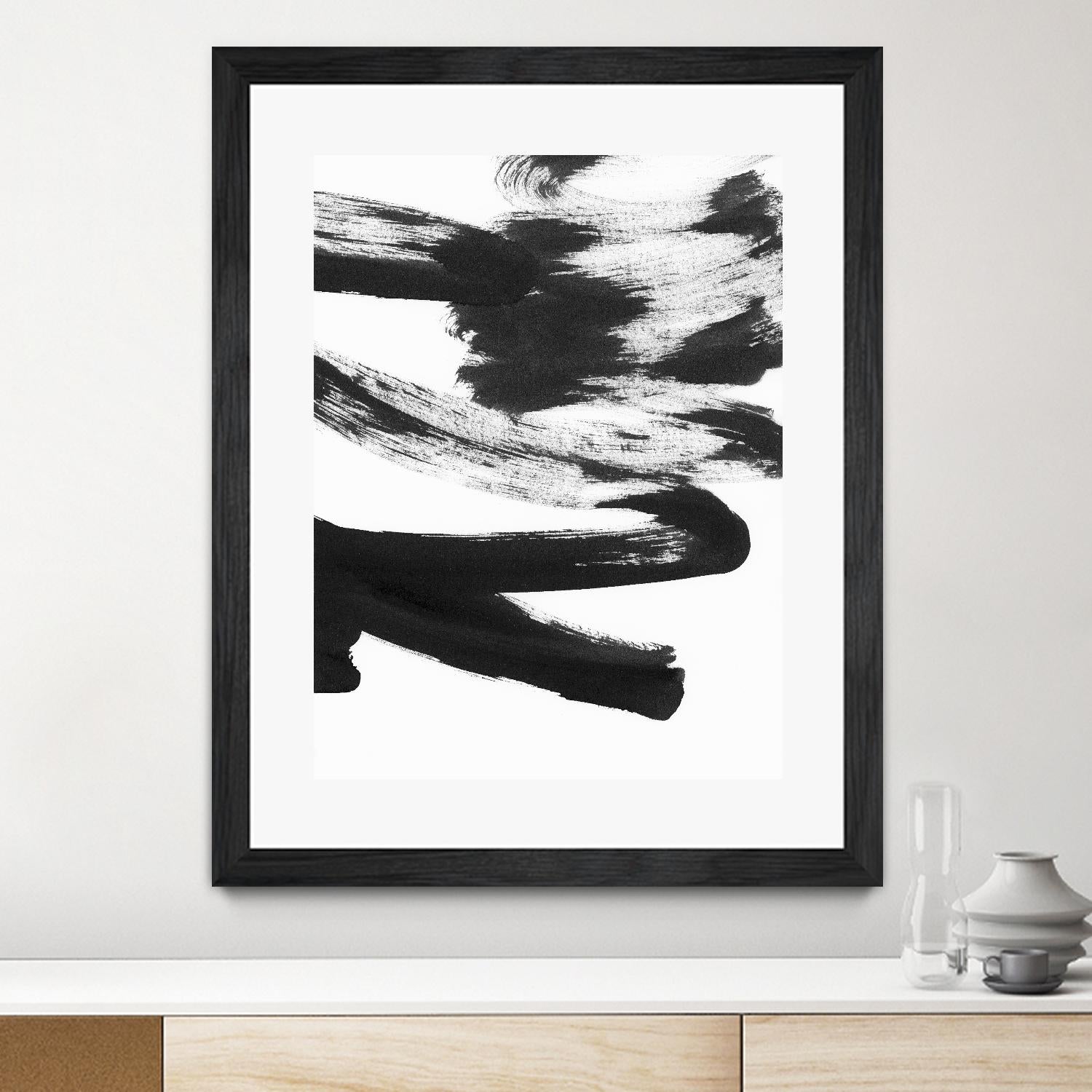 Black and White Strokes 5 by Iris Lehnhardt on GIANT ART - multicolor abstracts; contemporary