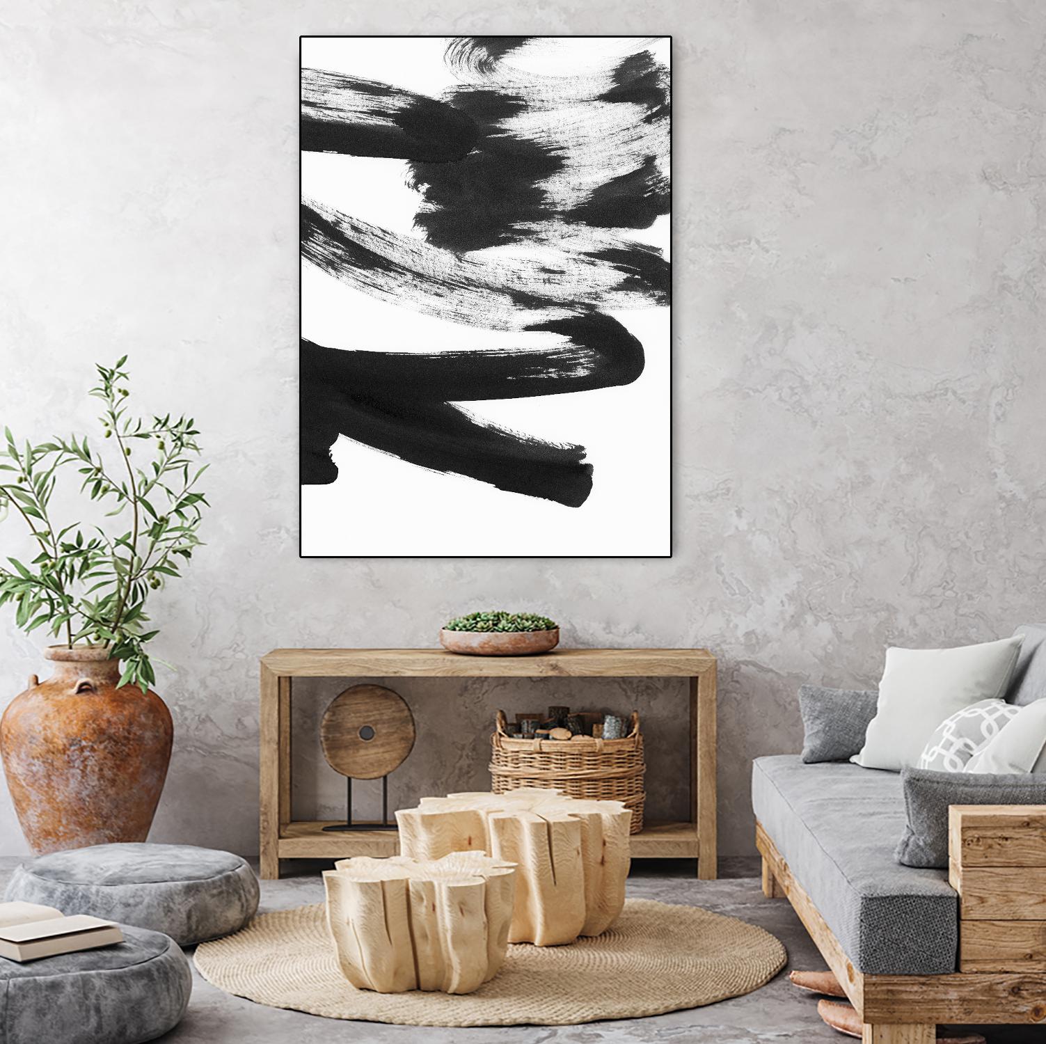 Black and White Strokes 5 by Iris Lehnhardt on GIANT ART - multicolor abstracts; contemporary